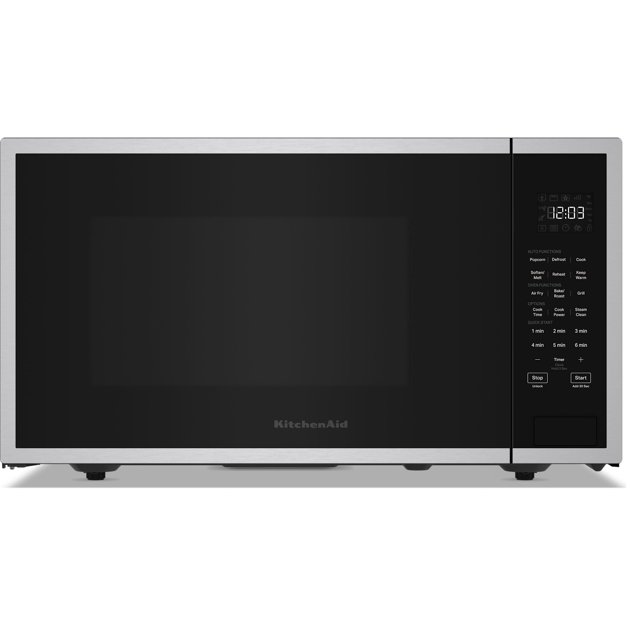 KitchenAid 1.2 Cu. Ft Countertop Microwave Oven with Stainless Steel Finish (YKMCS122RSS) - Perfect for Small Kitchens, Dorms & Office Break Rooms