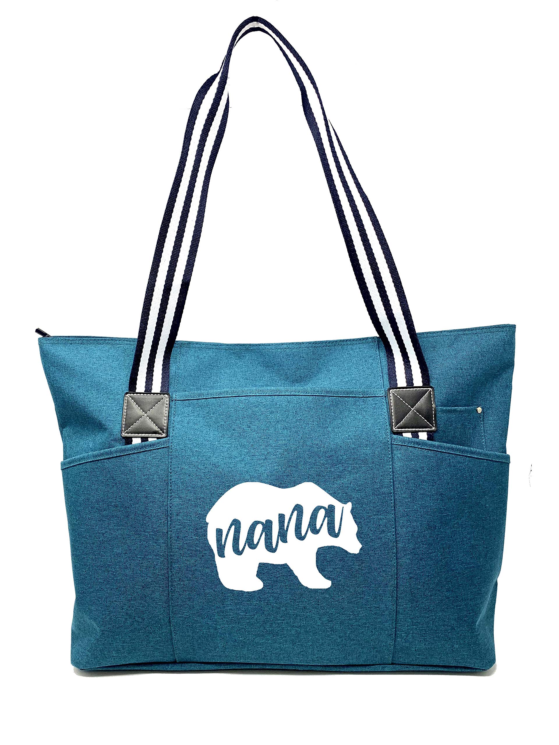Sturdy Canvas Tote Bag for Grandma with Zipper & Pocket - Perfect for Shopping & Daily Use