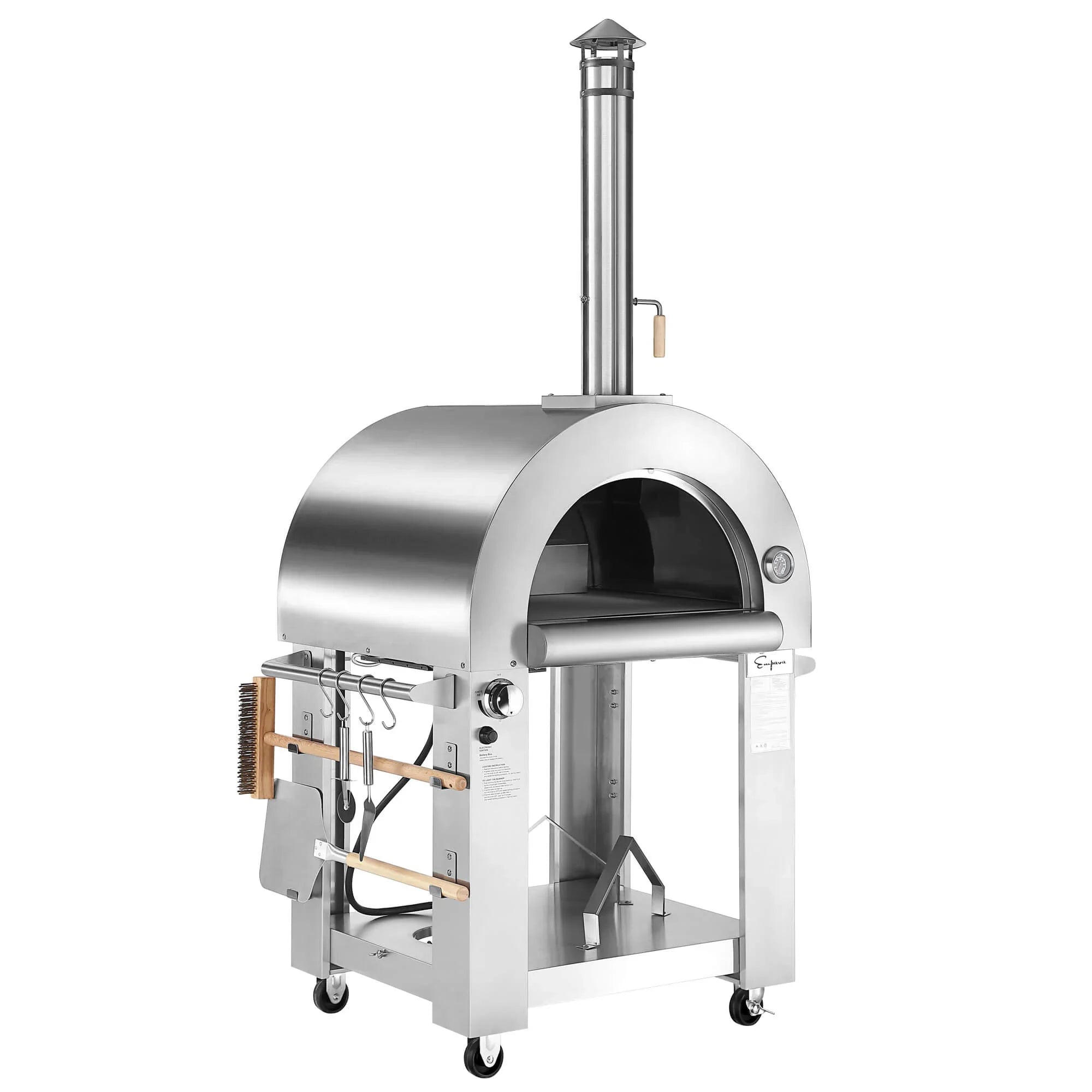 Empava Stainless Steel Outdoor Propane & Wood Fired Convertible Pizza Oven - Portable Backyard Pizza Maker for Patio, Garden & Camping (Model PG03) | Perfect for Outdoor Cooking, Parties & Family Gatherings