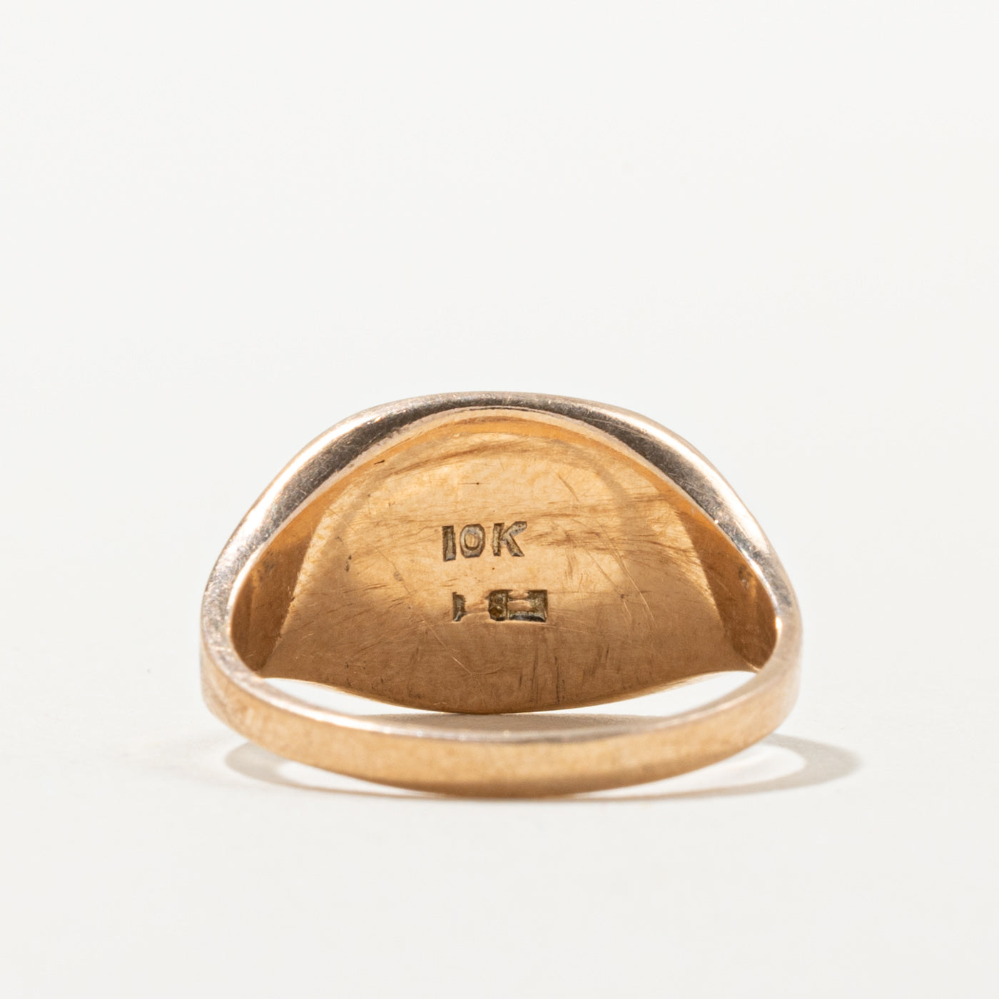 10K Yellow Gold 'LMG' Initial Signet Ring for Men & Women - Size 5.5 - Personalized Monogram Jewelry Gift for Anniversary, Birthday & Special Occasions