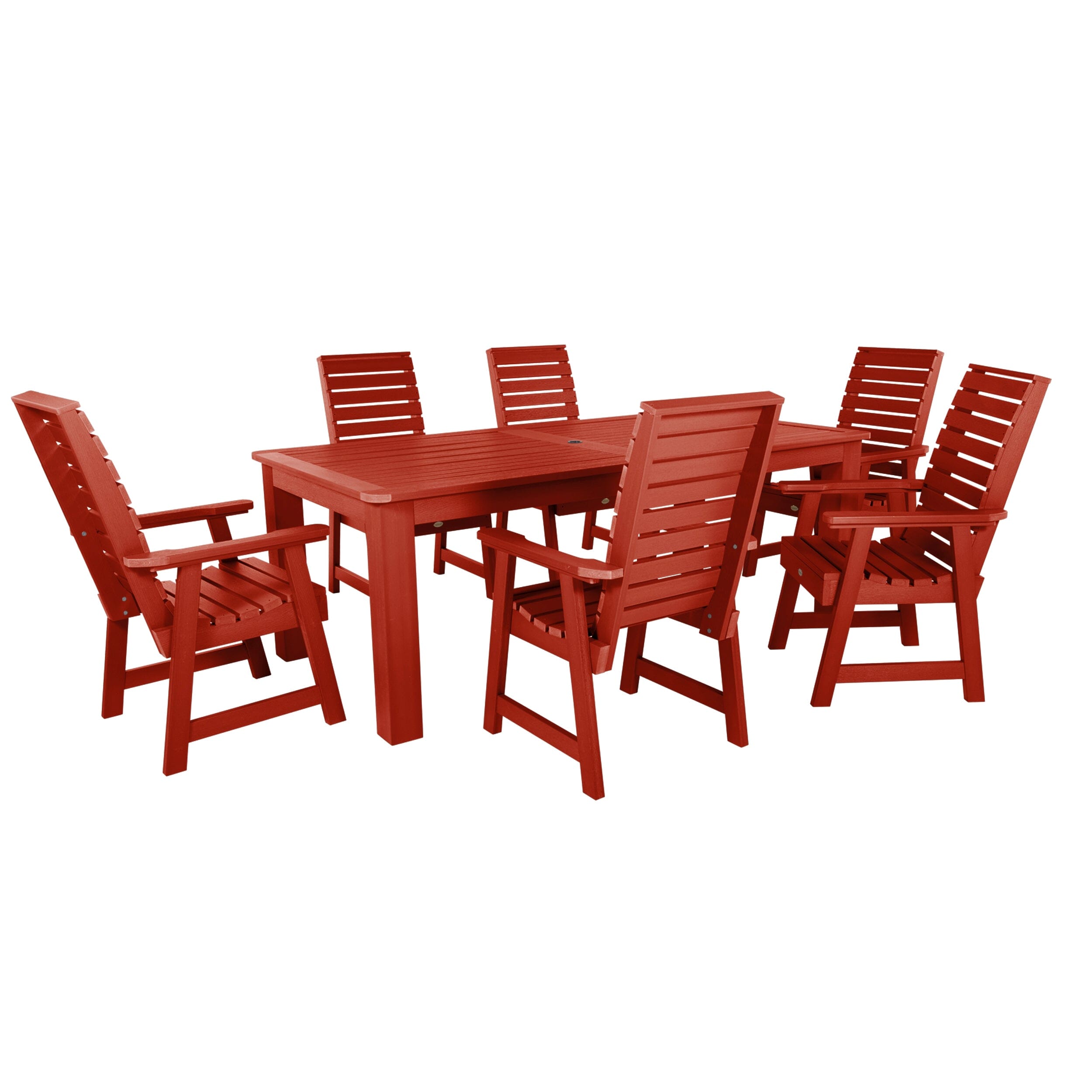 Weatherly 7-Piece Outdoor Dining Set - 42” x 84” Rectangle Table with 6 Chairs - Patio Furniture for Garden, Backyard, Poolside & BBQ Dining