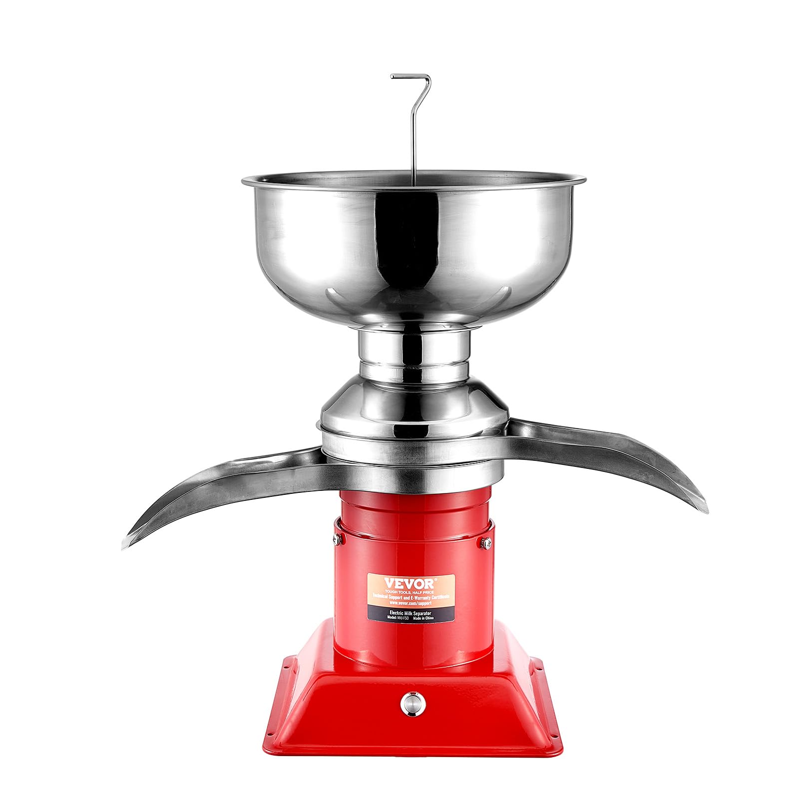 VEVOR 304 Stainless Steel Electric Cream Separator - 100L/H High Speed Centrifuge for Goat Milk & Dairy Processing (10500 RPM, Red) | Perfect for Farm Fresh Milk, Cheese Making & Home Dairy Production