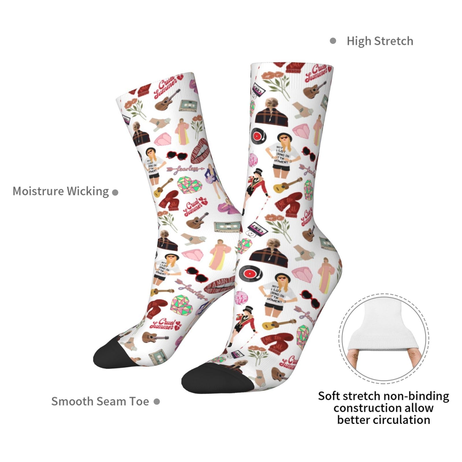 **Breathable Moisture-Wicking Crew Socks for Women & Men - Athletic Hiking Socks - Perfect for Sports, Workouts & Outdoor Adventures**