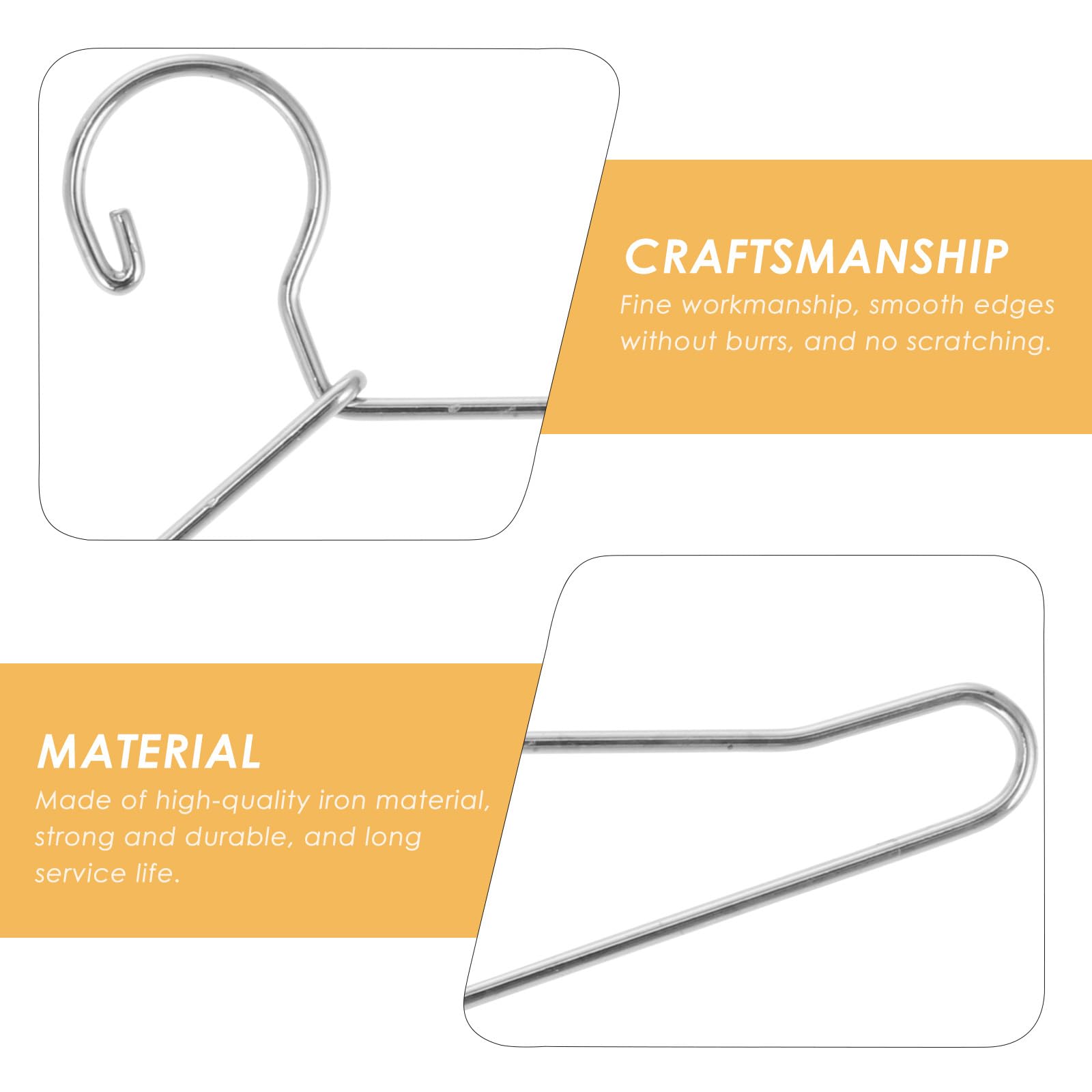 20 Pcs Metal Doll Clothes Hangers - 65mm Silver Mini Hangers for Doll Wardrobe, Dresses & Outfits | Perfect for Barbie, American Girl & 18