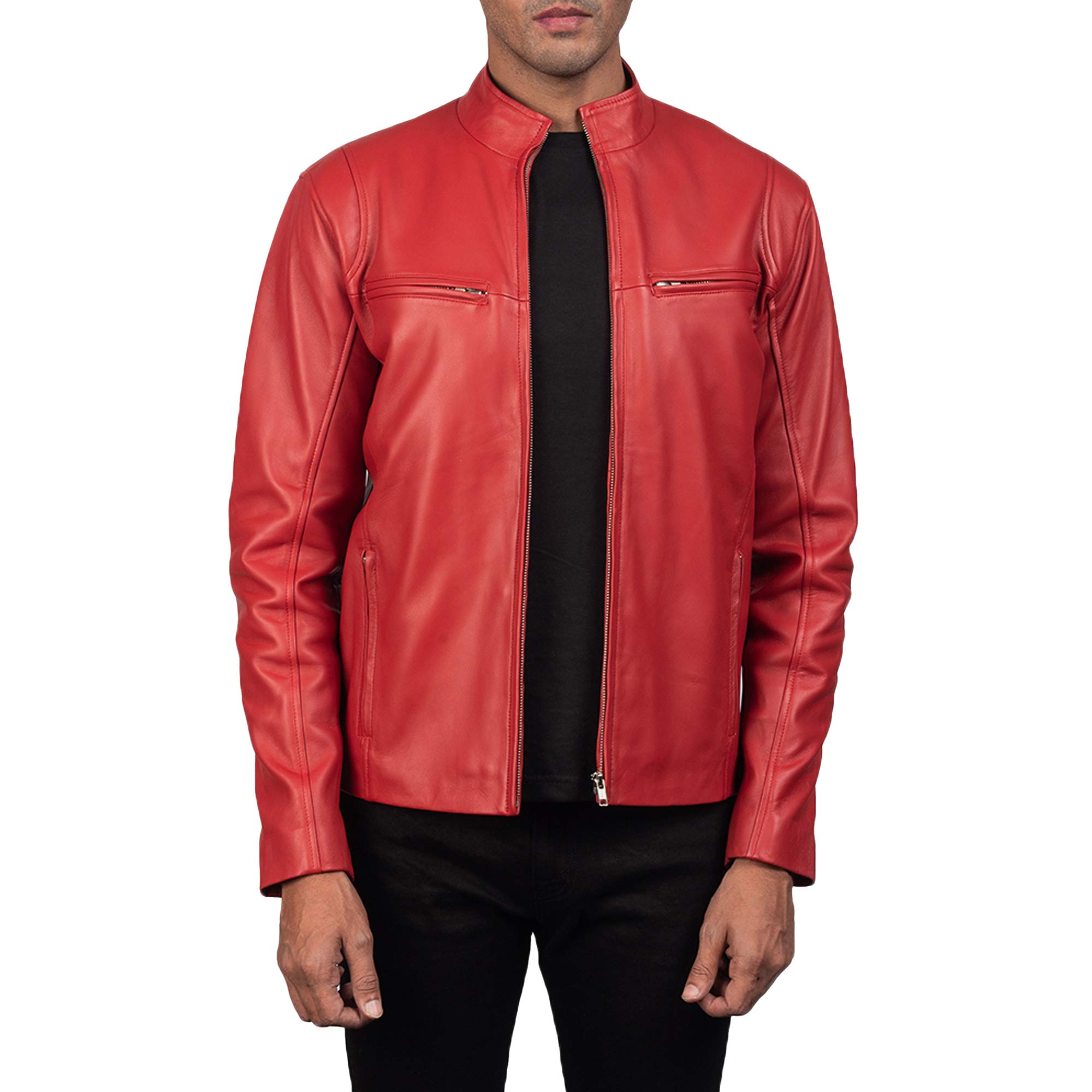 Genuine Men's Real Leather Jacket - Black & Brown Biker & Cafe Racer Style Jacket for Motorcycle Riding, Casual Wear & Outdoor Adventures