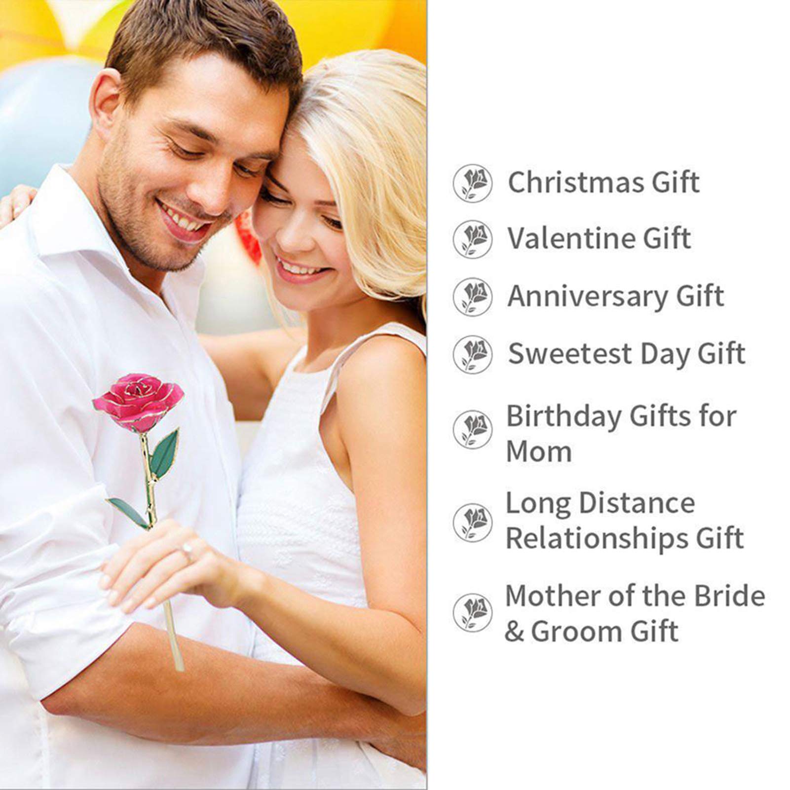 24K Gold Dipped Pink Rose - Real Golden Plated Preserved Rose Flower with Crystal Stand for Mom, Valentine's Day, Christmas, Birthday & Anniversary Gifts | Perfect for Home Decor, Wedding Centerpieces & Romantic Surprises