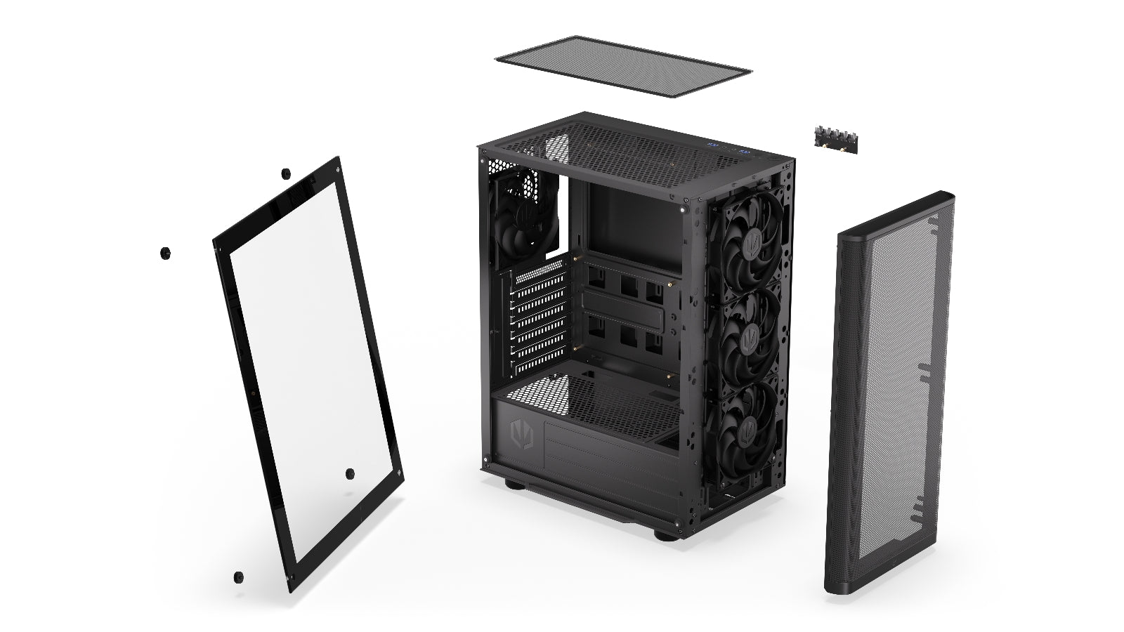 Endorfy Ventum 200 Air ATX Mid Tower PC Gaming Case - High Airflow, Tempered Glass Side Panel, RGB Lighting (EY2A002) - Perfect for Gaming Rigs & Workstation Builds