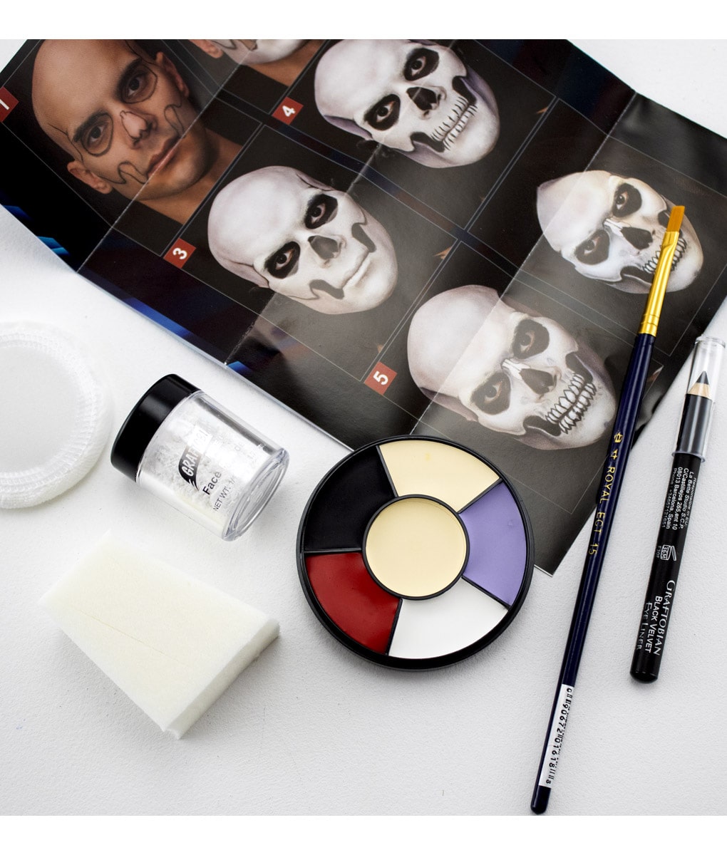Professional Skull Makeup Kit for Halloween, Cosplay & Special Effects - High-Quality Face Paint & SFX Makeup Set for Costume Parties, Theater & Horror Events