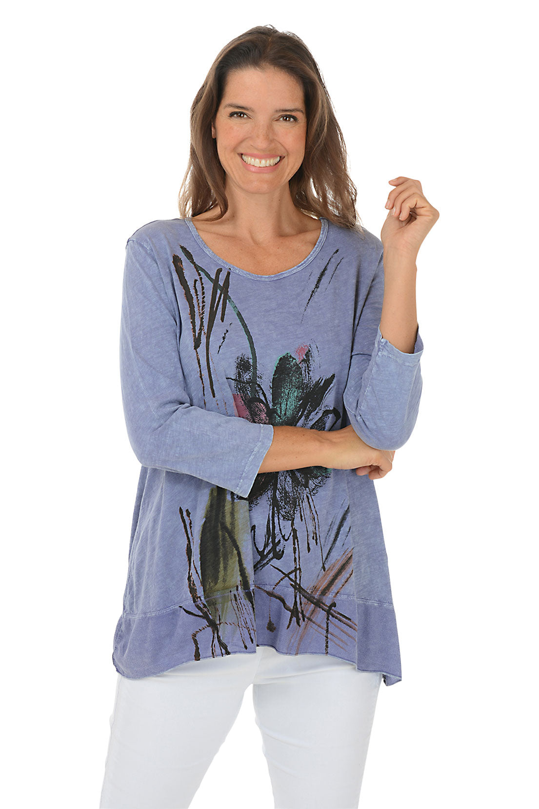 Field Notes Mineral Wash Contrast Hem Tunic - Stylish Casual Top for Women | Perfect for Everyday Wear, Office Outfits & Weekend Adventures