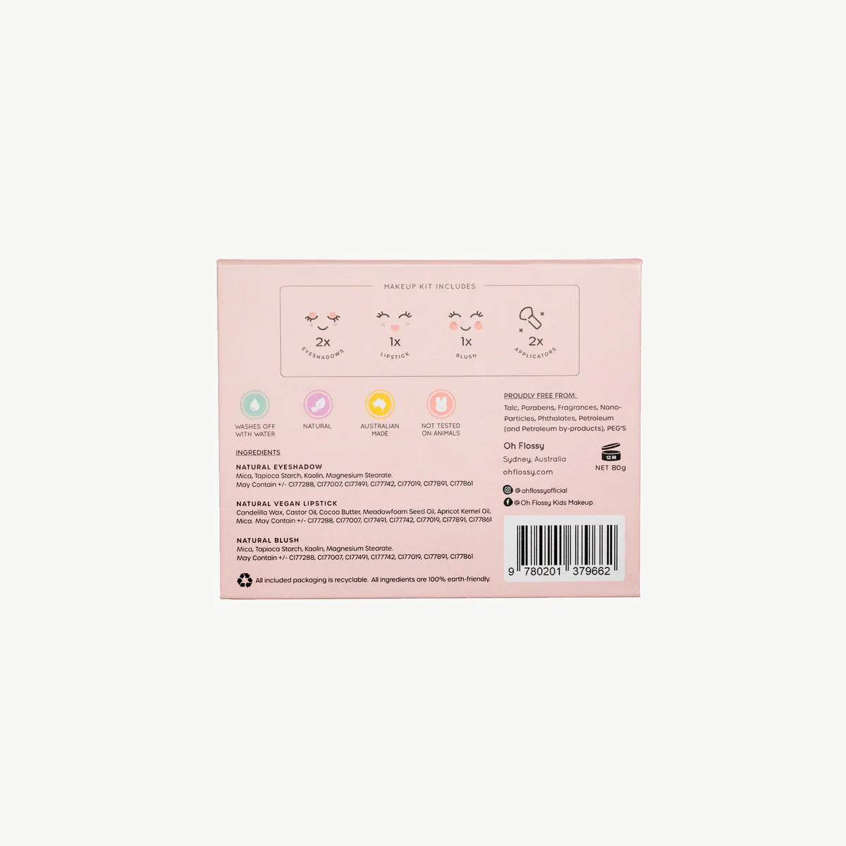 Oh Flossy Mini Makeup Set - Travel Size Cosmetic Kit with Eyeshadow, Lip Gloss & Blush | Perfect for On-the-Go Touch Ups, Gift Giving & Everyday Makeup Essentials