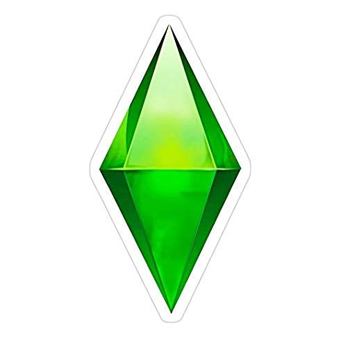 The Sims Plumbob Decal Sticker Set of 3 - High Resolution Peel & Stick Wall Decals for Gaming Room, Laptop, Water Bottle - Perfect for The Sims Fans & Game Decor