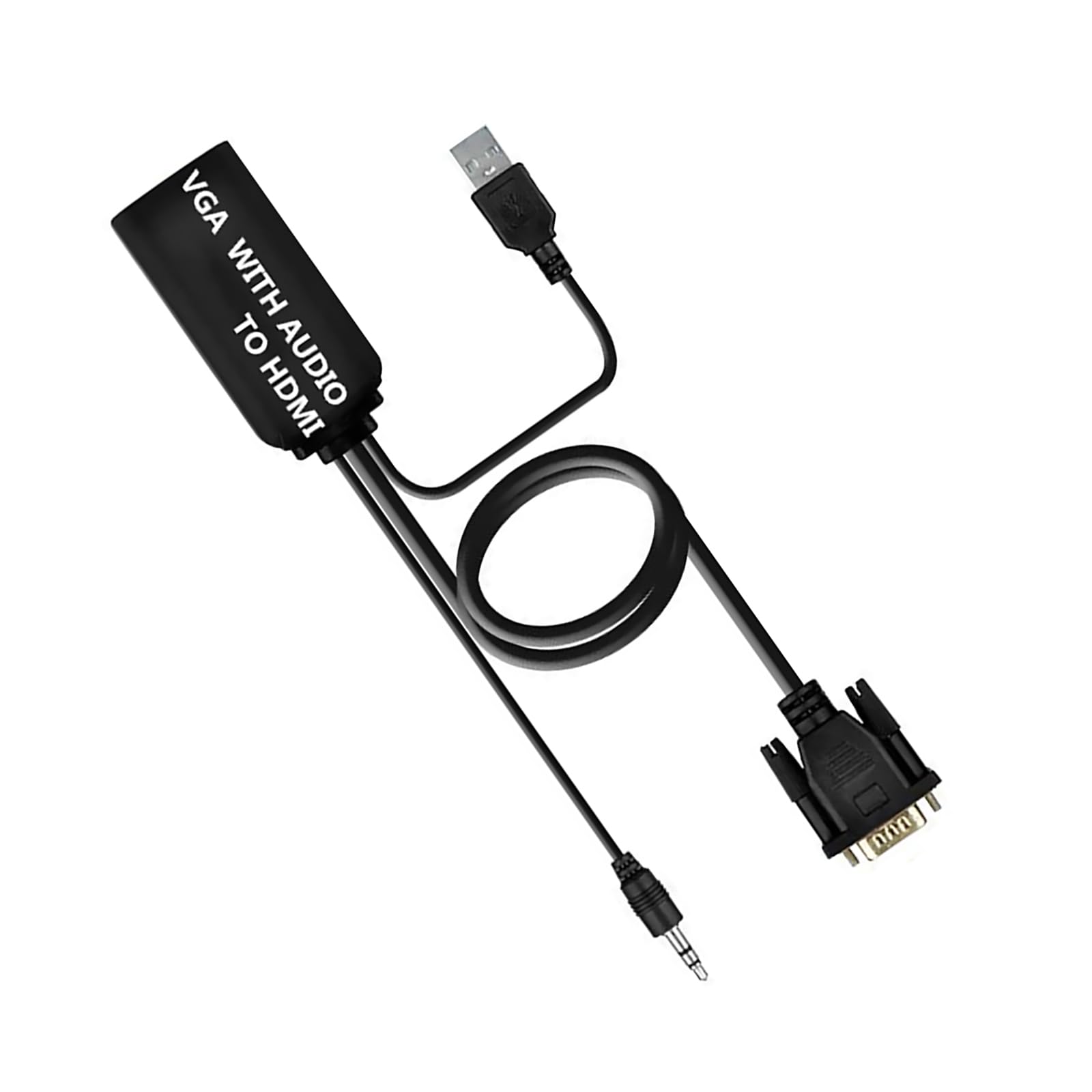 MOUDOAUER VGA to HDMI Adapter 1080P HD Converter Dongle for PC, Laptop, Monitor, Projector, HDTV - Ideal for Home Office, Gaming, and Presentations