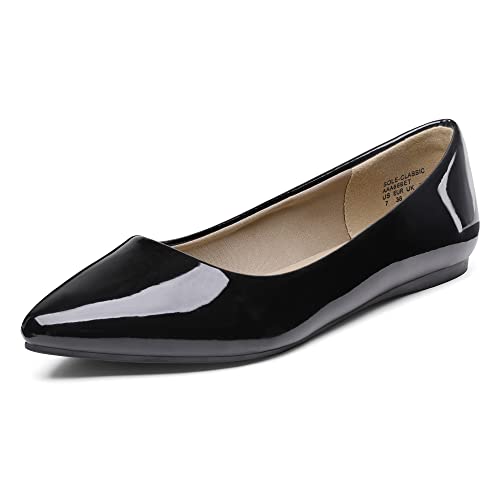 DREAM PAIRS Women's Pointed Toe Ballet Flats - Comfortable Soft Slip On Casual Shoes for Work, Office & Everyday Wear