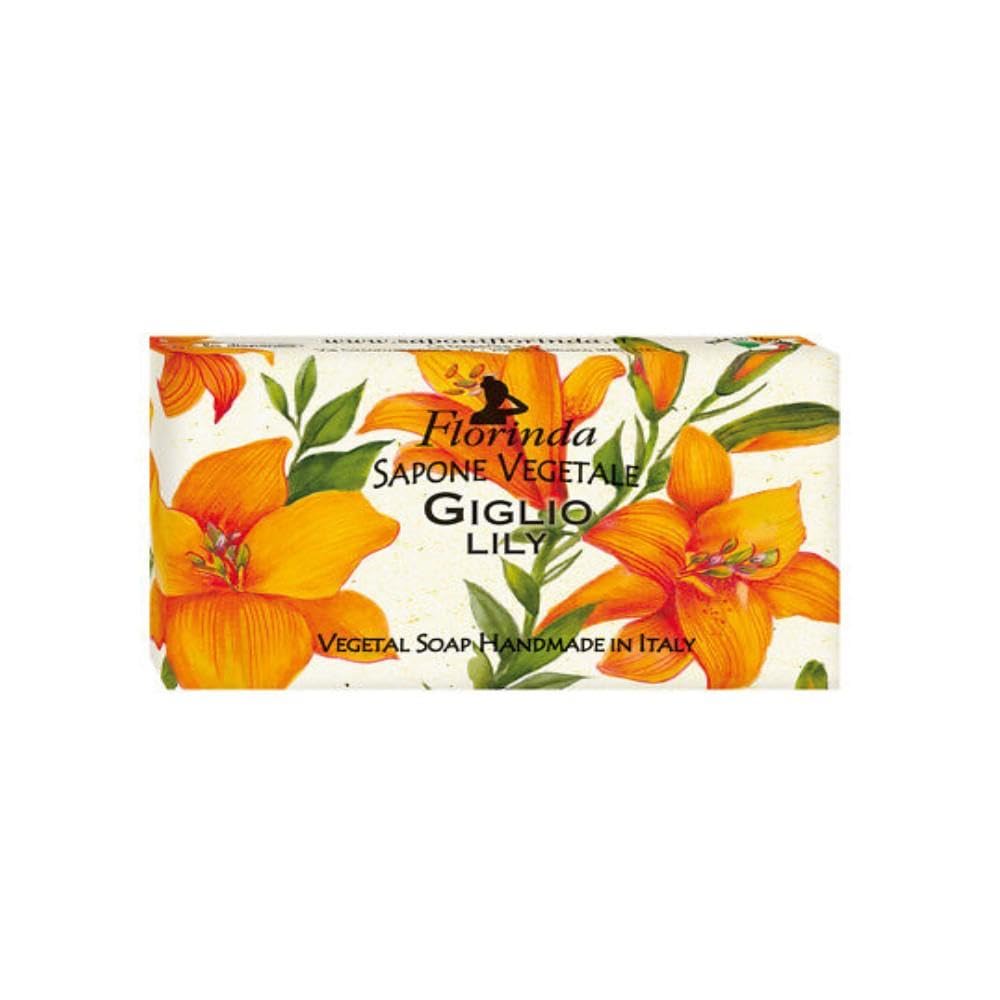 Florinda Lily Vegetal Soap Bar 100g (3.5oz) - Natural Floral Scented Soap for Face & Body - Perfect for Spa, Bath, and Gift Giving