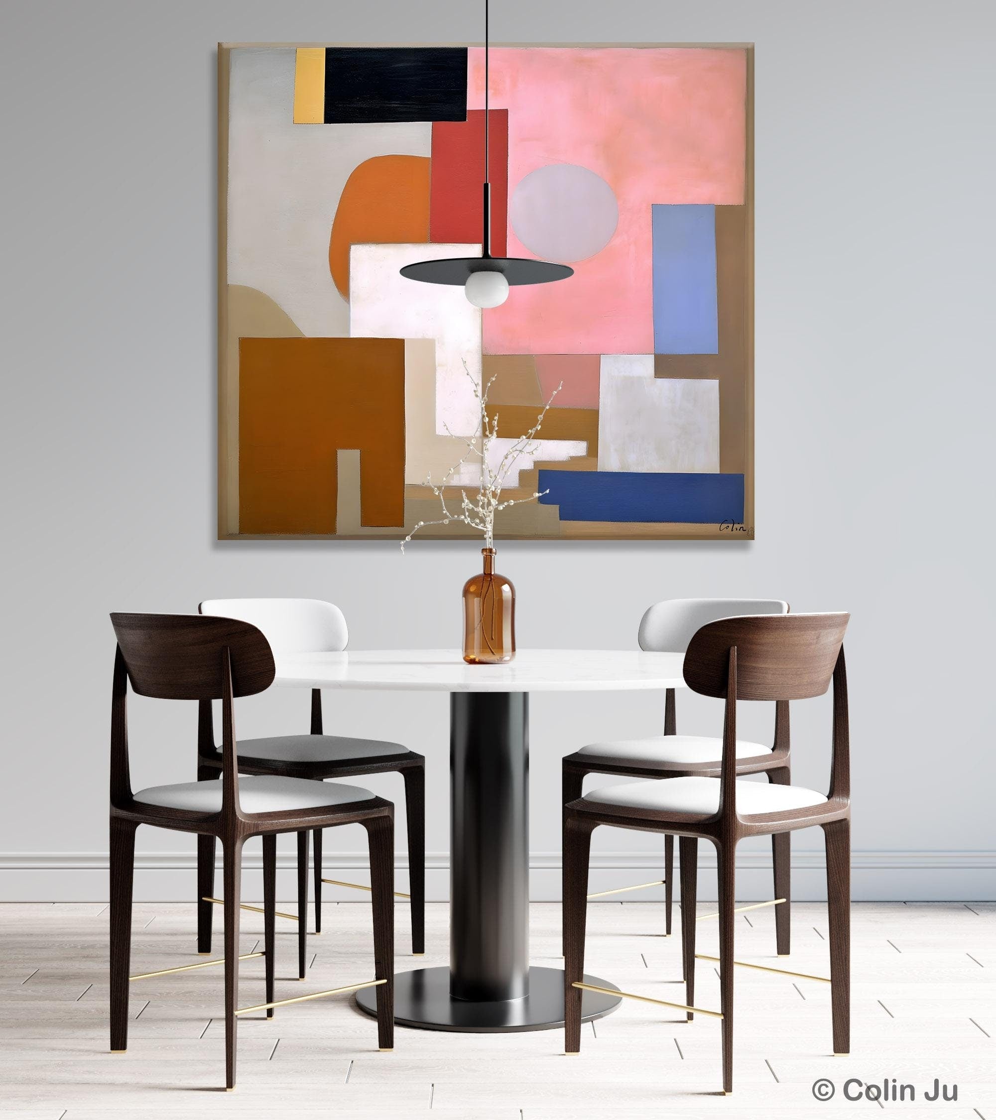 Extra Large Canvas Paintings for Living Room Wall Decor | Modern Abstract Artwork with Geometric Designs | Handmade Original Wall Art for Home & Office | Perfect for Living Room, Bedroom & Office Spaces