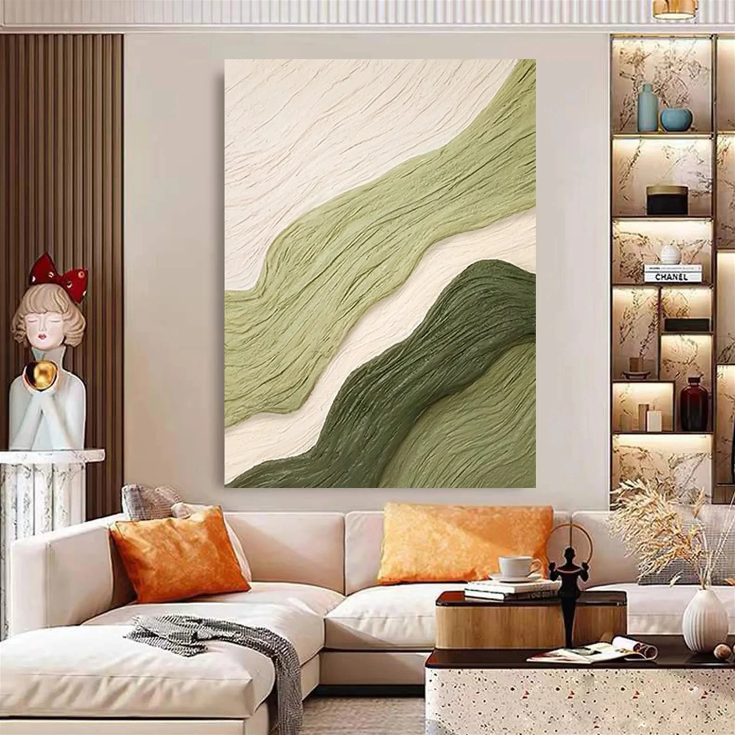 Blue & Green Abstract Art Print #BG036 - Modern Wall Decor for Living Room, Bedroom & Office