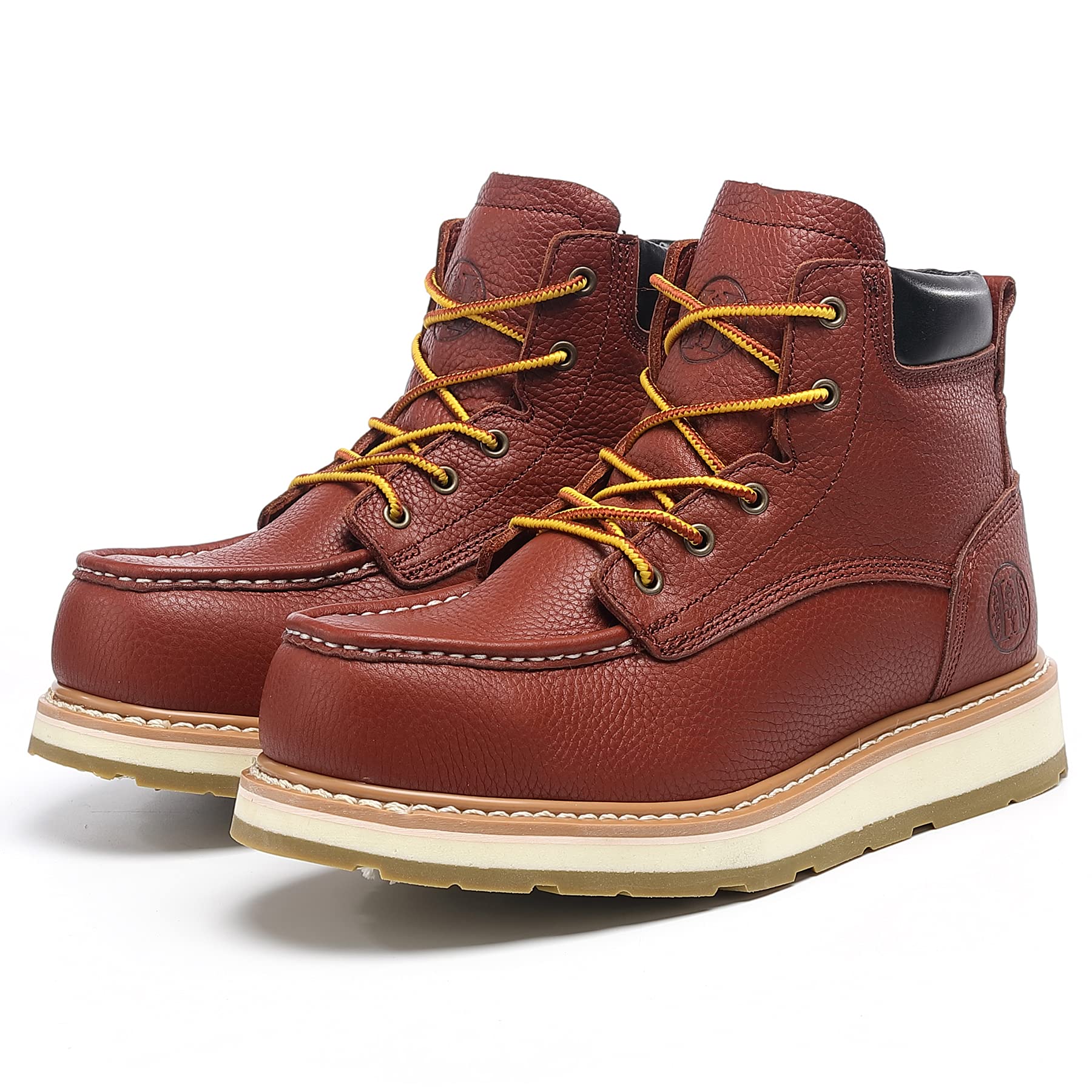**Men's ROCK POSTER Work Boots - Soft & Composite Toe, Waterproof, Slip & Puncture Resistant, EH Safety Shoes for Construction, Hiking & Outdoor Work**