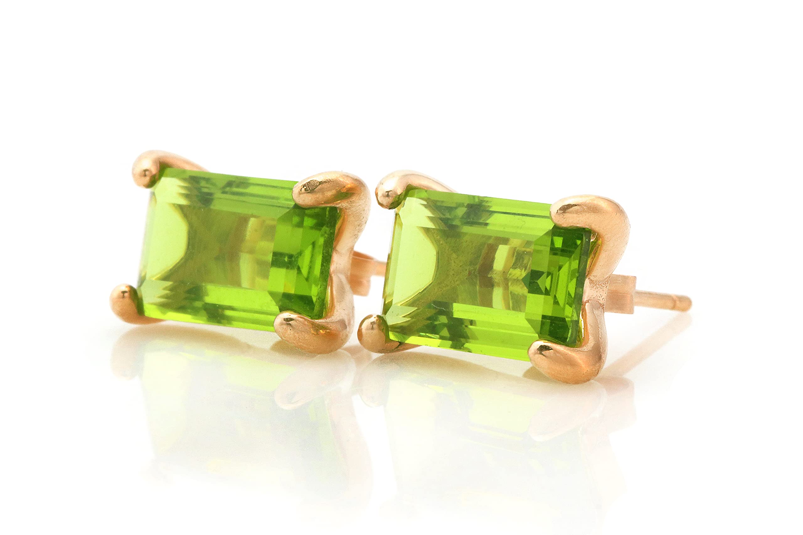 Peridot Earrings for Women - Handcrafted Silver Studs with Gift Box | Bridal & Everyday Jewelry
