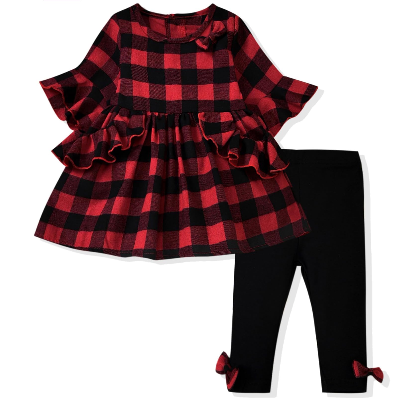 Baby Girl Outfits 2-Piece Set - Ruffle Sleeve Tops & Pants | Cute Infant Clothes for Newborns & Toddlers | Perfect for Birthday Parties, Photo Shoots & Daily Wear