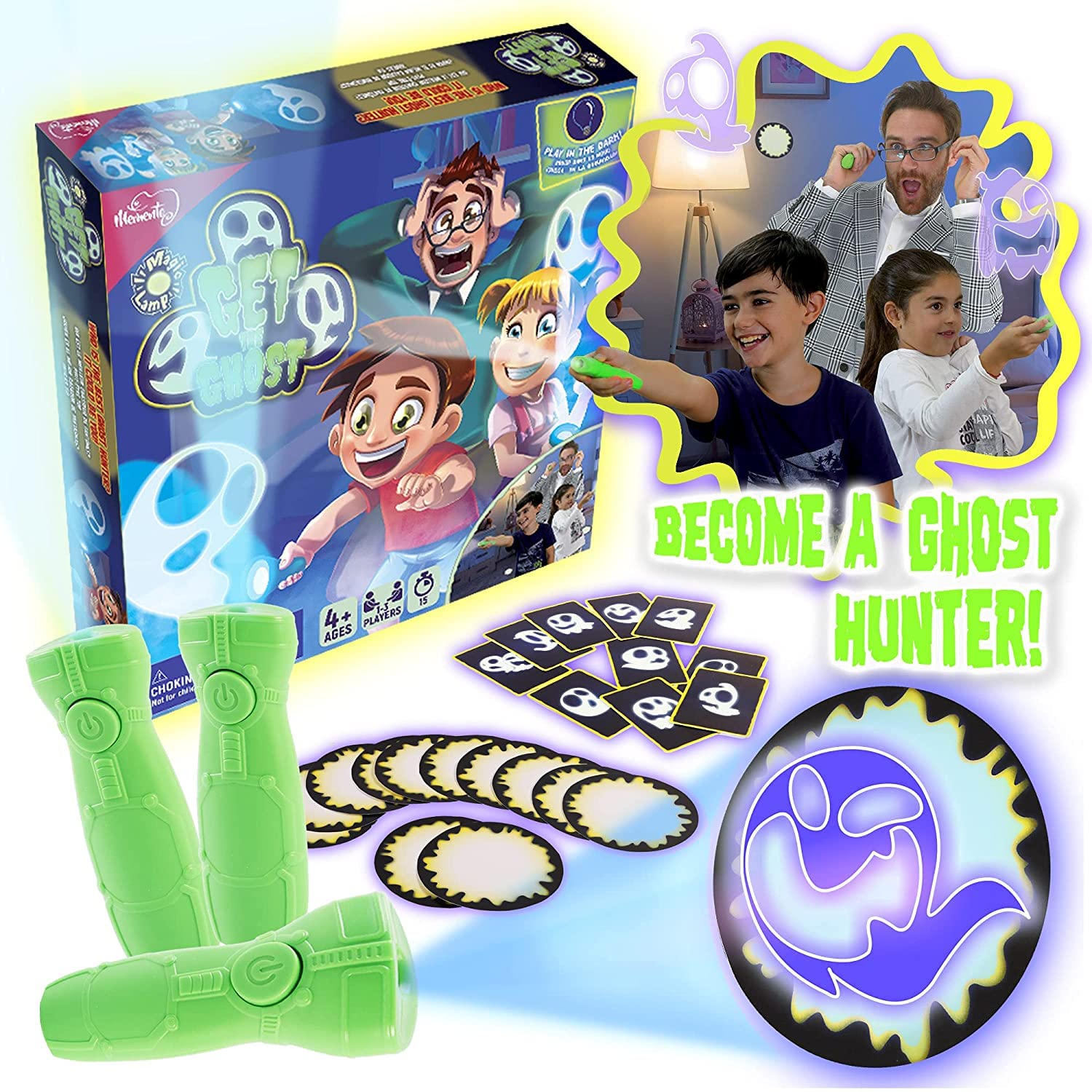 Ghost Hunter Game for Kids - Magic Flashlight Memory Game for Ages 4+ | Fun Family & Party Game for Boys & Girls | Indoor Ghost Hunting Adventure Toy