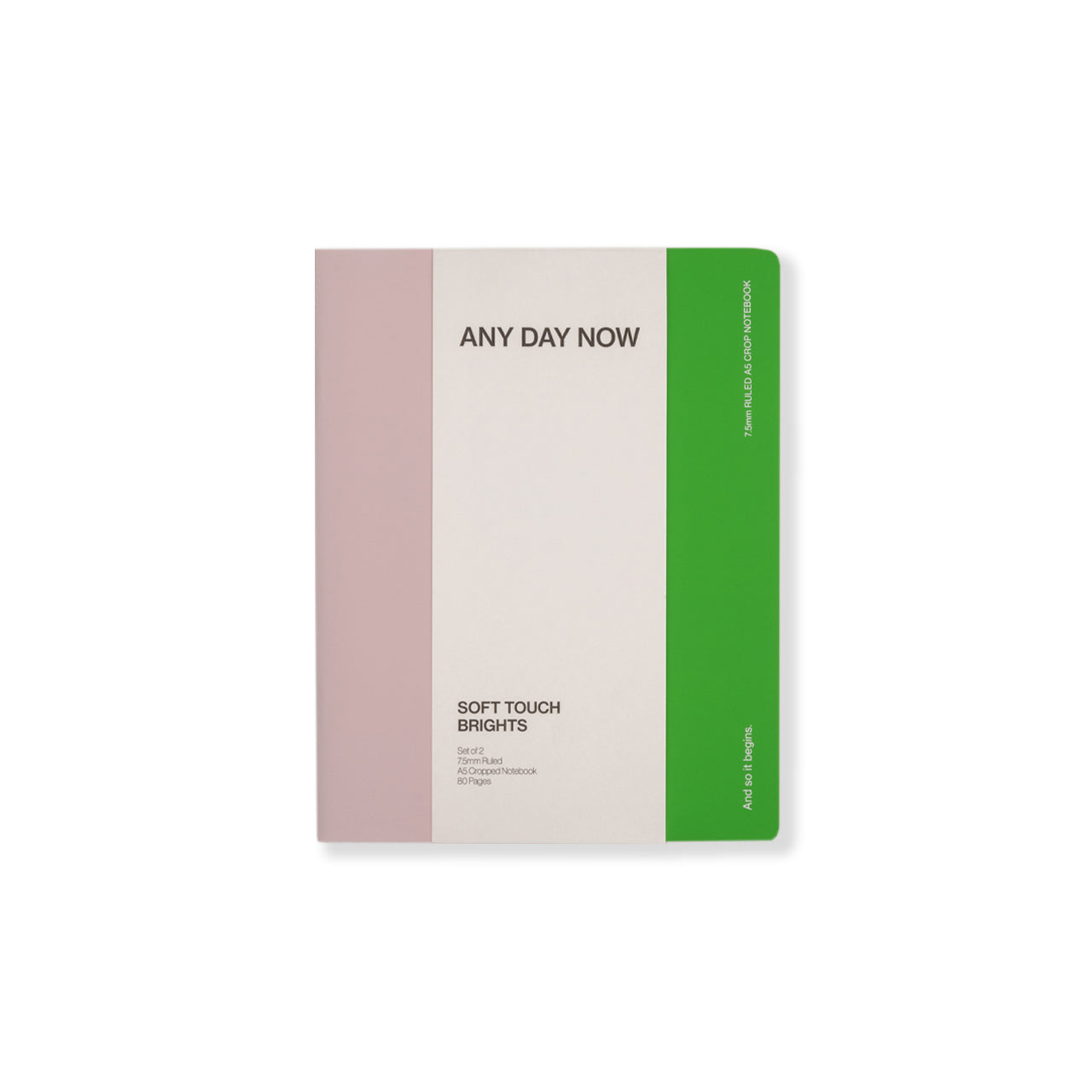 Soft Touch Notebook Set of 2 - Ruled A5 Cropped Journal for Writing, Note Taking & Sketching - Perfect for School, Office & Travel