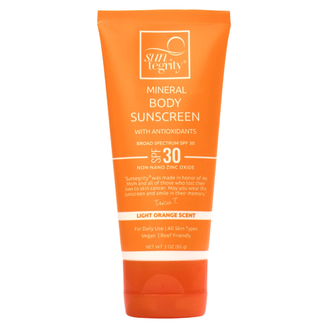 Suntegrity Mineral Sunscreen for Body SPF 30 - 3 oz Natural Zinc Oxide Sun Protection for Outdoor Activities, Beach & Swimming
