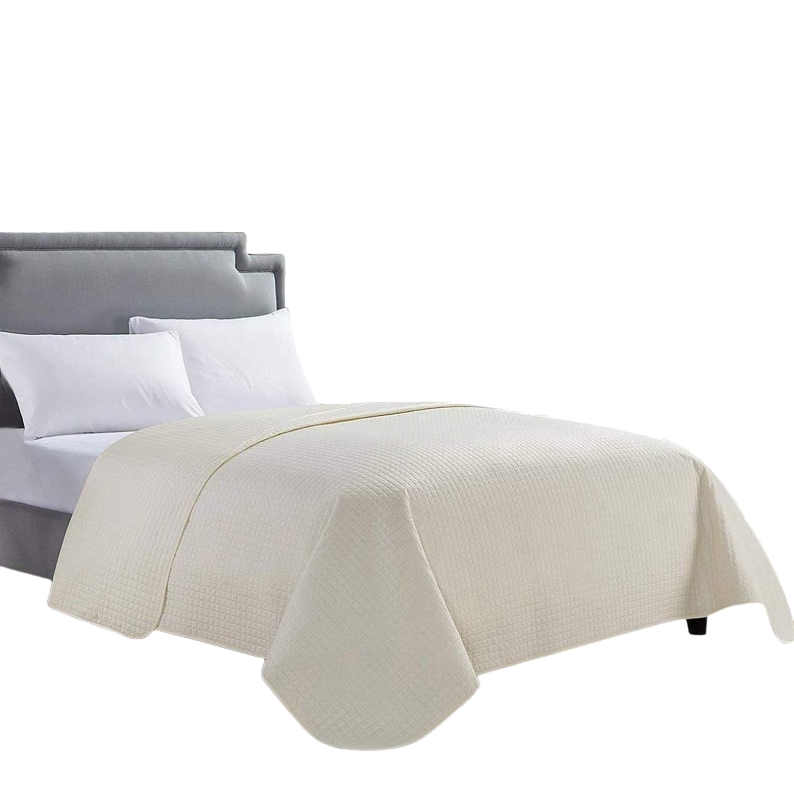 HollyHOME Luxury Checkered Super Soft Solid Pinsonic Quilted King Size Bedspread - 102