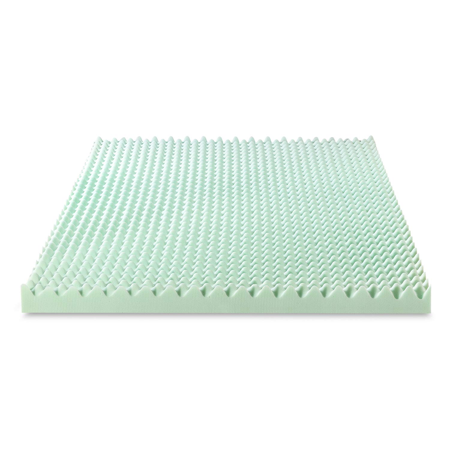 4 Inch Egg Crate Memory Foam Mattress Topper with Aloe Infusion - CertiPUR-US Certified, Cooling Comfort for Short Queen Beds | Perfect for Guest Rooms, Dorms & RV Sleeping