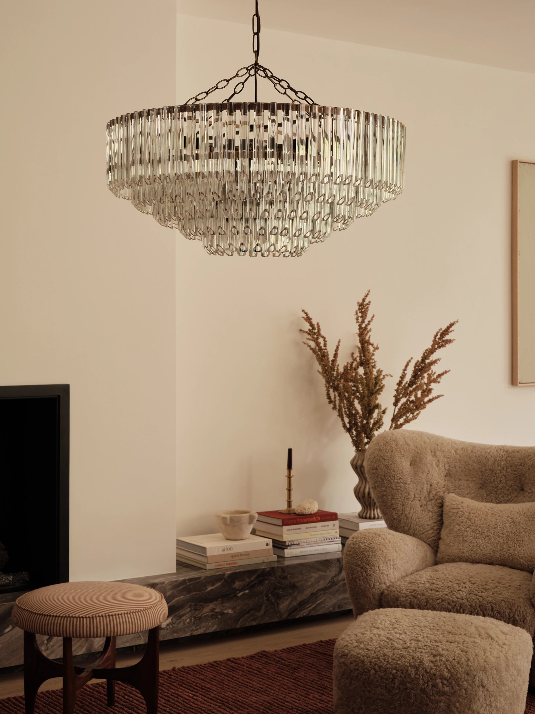 Petalia 9-Light Aged Brass and Clear Glass Tube Wide Chandelier - Elegant Dining Room Lighting for Farmhouse & Modern Decor