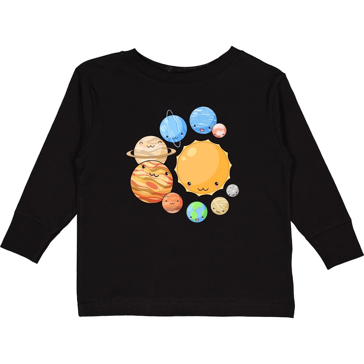 Inktastic Cute Sun and Planets Toddler Long Sleeve T-Shirt - Space Themed Kids Clothing for Boys & Girls - Perfect for School, Playdates & Family Outings