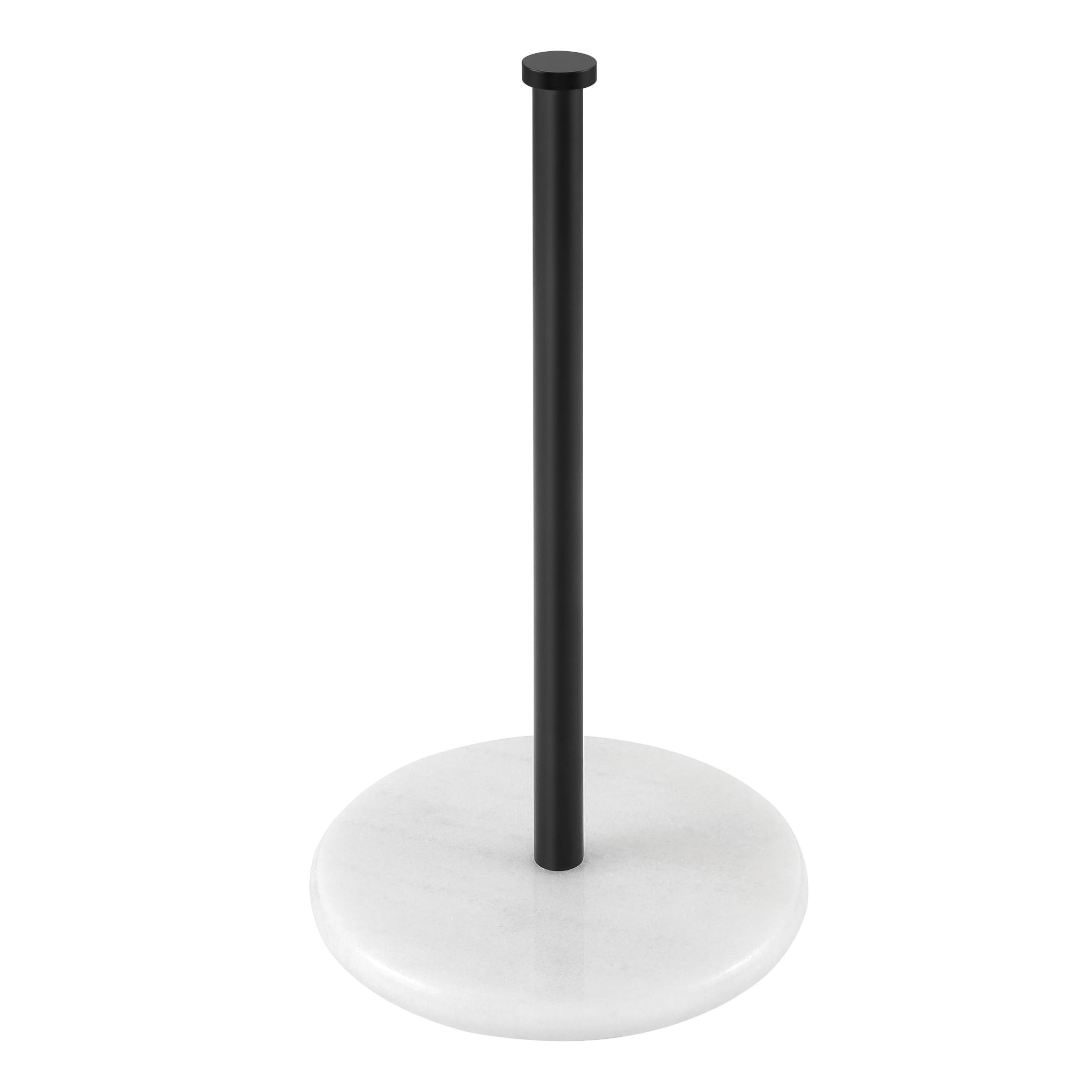 KES Matte Black Paper Towel Holder with Marble Base - Sturdy Standing Kitchen Towel Roll Stand for Standard & Jumbo Size Rolls | Perfect for Countertops, Kitchens, Bathrooms & Office Spaces (KPH100-BK)