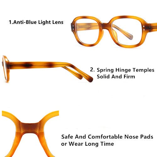 Bullabulling Oversize Oval Reading Glasses for Women - Blue Light Blocking Computer Readers with Anti-Glare Lenses | Perfect for Office Work, Screen Time & Night Reading