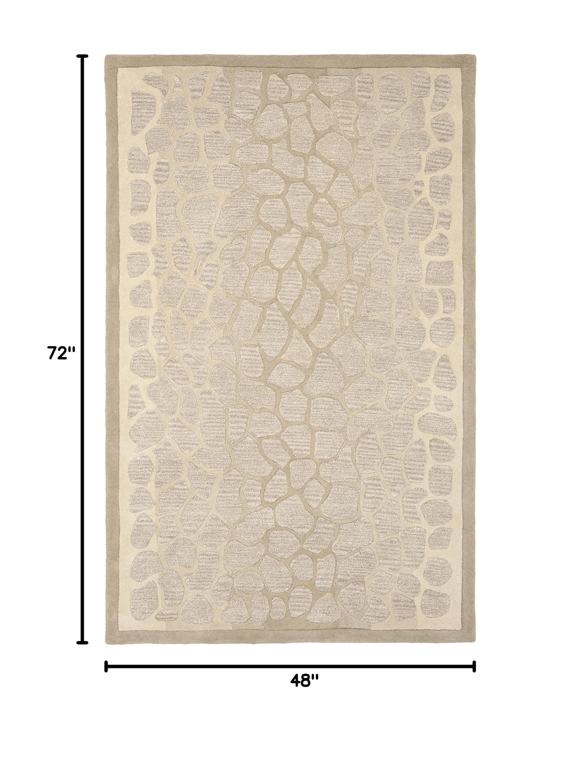 MARTHA STEWART x SAFAVIEH 4' x 6' Handmade Arusha Wool & Viscose Accent Rug - Buckwheat Beige MSR3615B - Perfect for Living Room, Bedroom or Office Decor