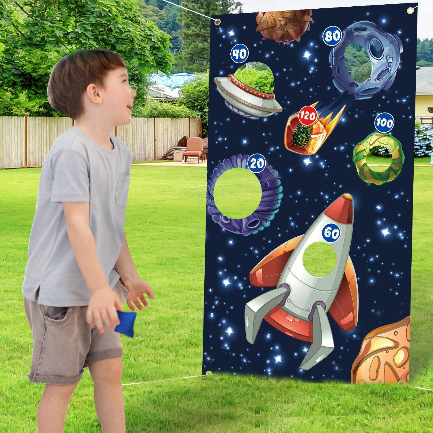 Galaxy Theme Party Decor - Space Toss Game Banner for Indoor & Outdoor Celebrations
