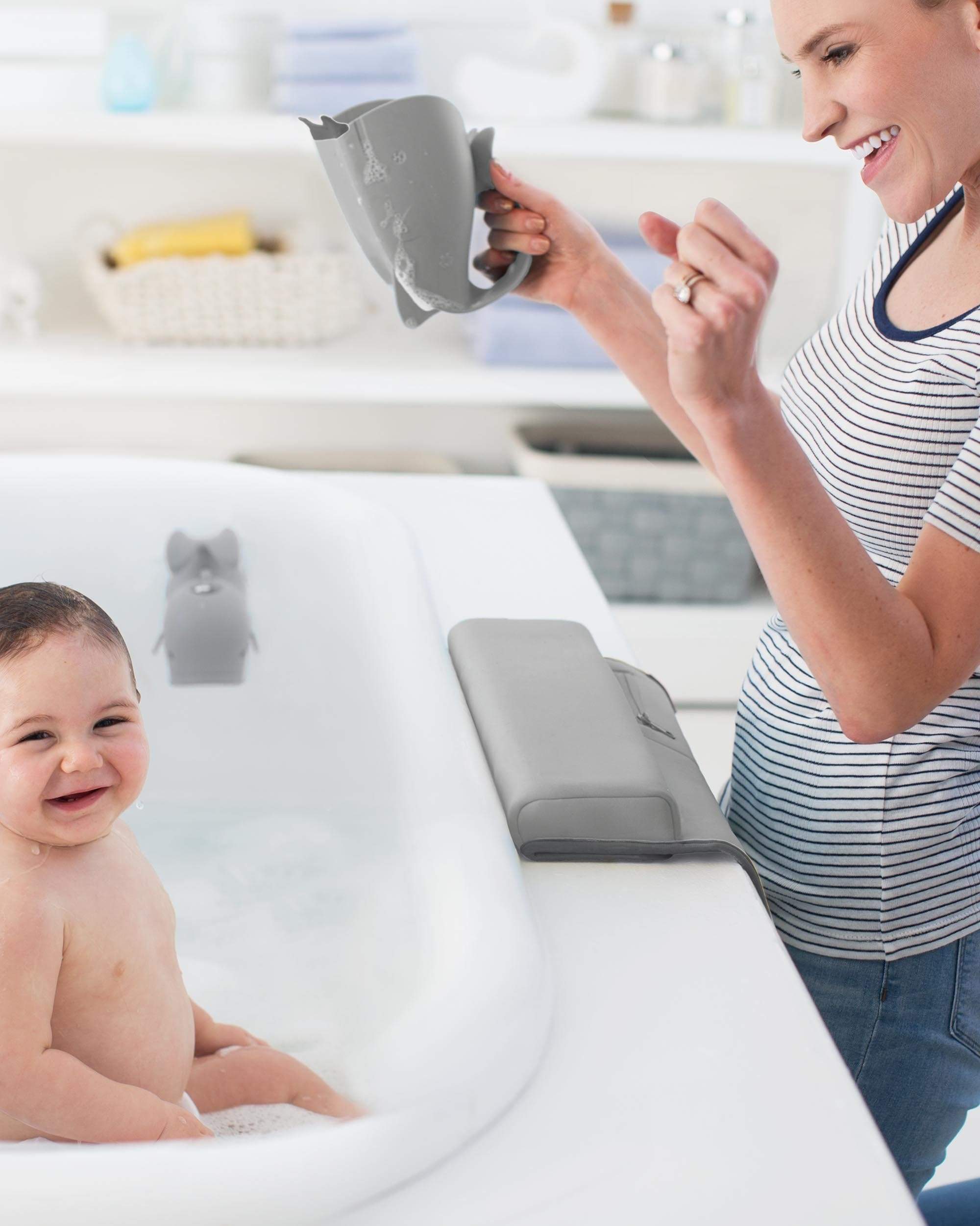 Skip Hop Moby Bathtub Elbow Rest - Soft Baby Bath Support for Newborns & Infants - Perfect for Safe & Comfortable Bath Time at Home