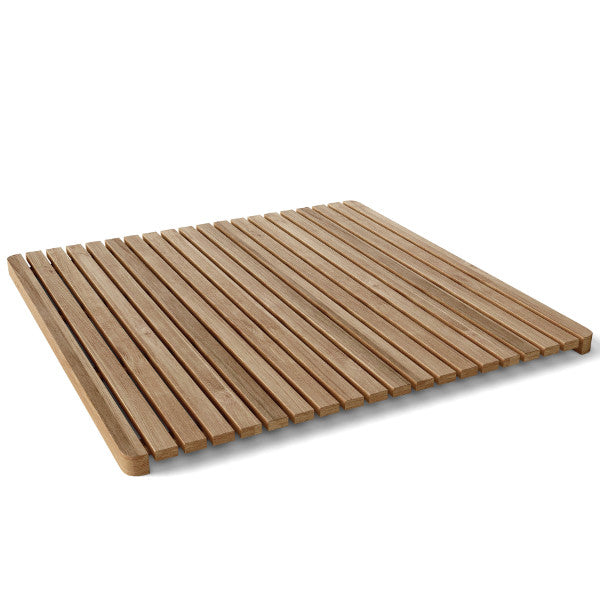 Non-Slip Large Square Shower Mat - Extra Absorbent Bathroom Floor Mat for Wet Areas, Perfect for Bathroom, Poolside & Spa Use - 24x24 Inch Waterproof Shower Rug with Drain Holes