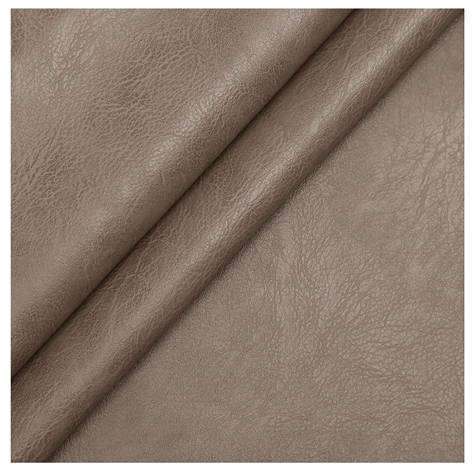 Premium Faux Leather Upholstery Fabric - Gray Brown Textured Leatherette Material with Cotton Backing (1.38x5m/4.5x16.4ft) for DIY Projects, Furniture Repair, Car Seats, Home Decor & Crafting