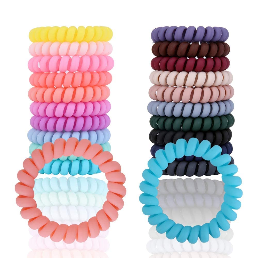 10pcs Spiral Hair Ties for Women - No Crease Hair Rubber Bands for Thick & Curly Hair, Soft Ponytail Holders, Traceless Hair Coils (Random Colors) | Perfect for Workouts, Yoga, Office & Everyday Use