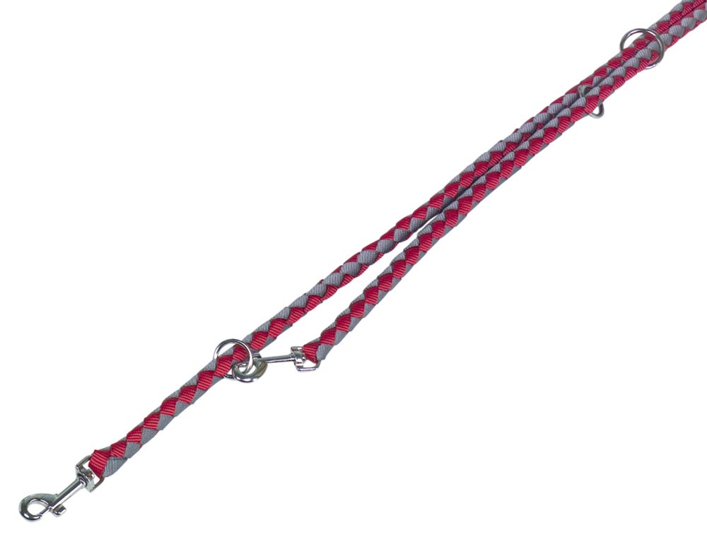 80709 Lead Corda - Red/Grey Dog Leash for Small to Medium Dogs | Durable & Adjustable for Walking, Training & Outdoor Adventures