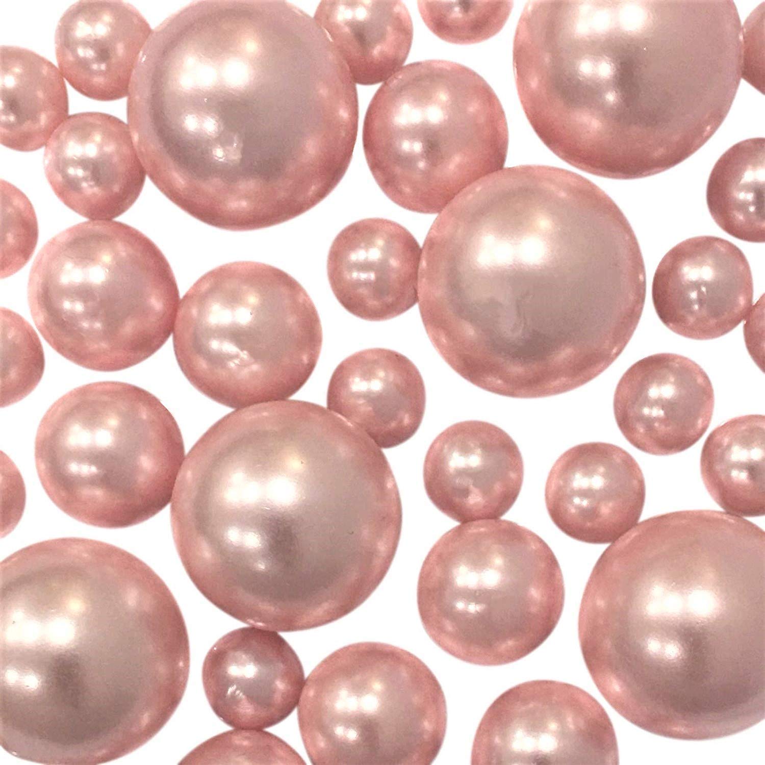 8 Packs Floating Blush Light Pink Pearls - No Hole Jumbo & Assorted Sizes Vase Decorations with Transparent Water Gels | Elegant Home Decor, Wedding Centerpieces, Bathroom & Tabletop Decoration