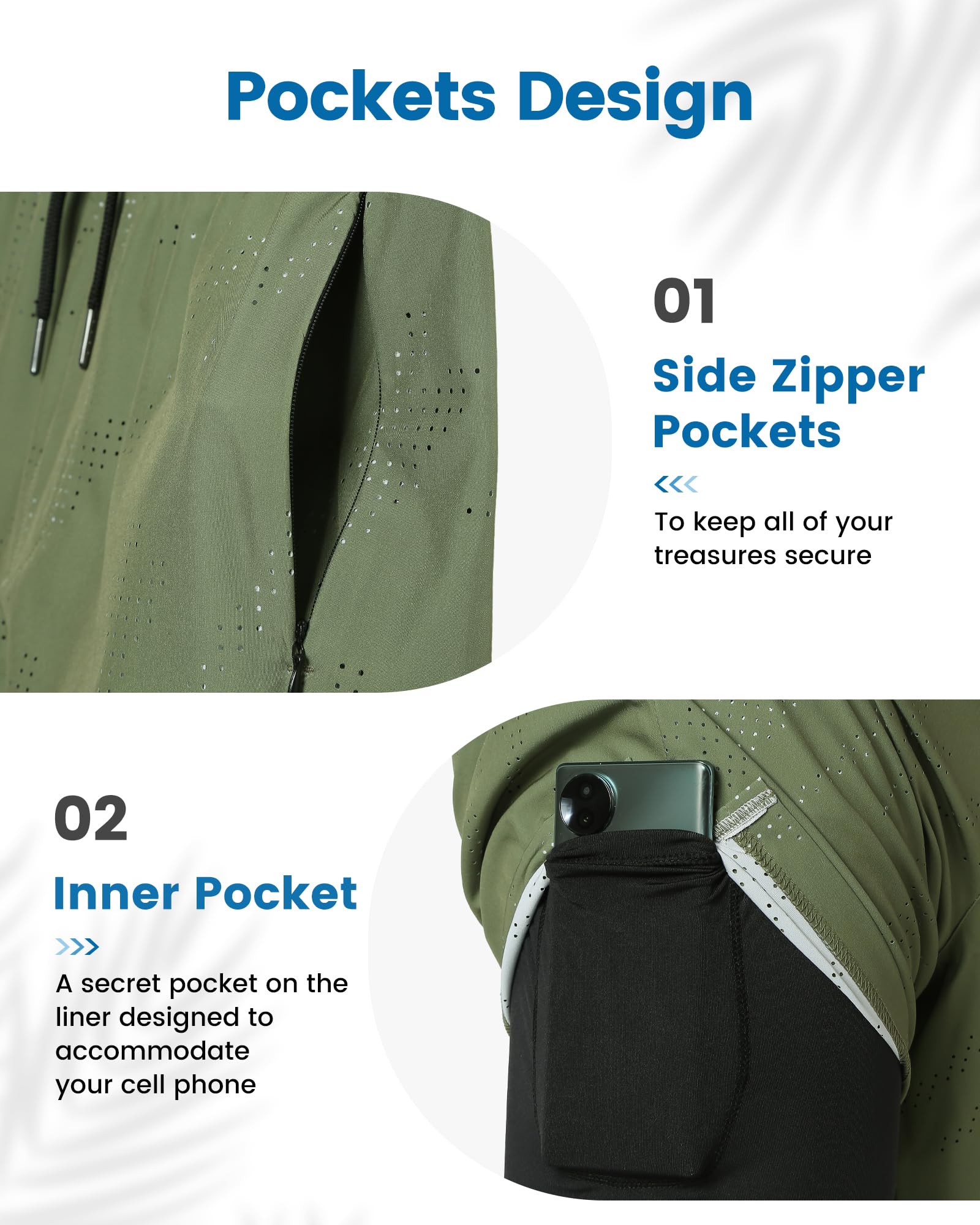**Maamgic Men's Swim Trunks with Compression Liner - 5 Inch Inseam Quick Dry Board Shorts, Zipper Pockets - Perfect for Swimming, Beach, Surfing & Water Sports**