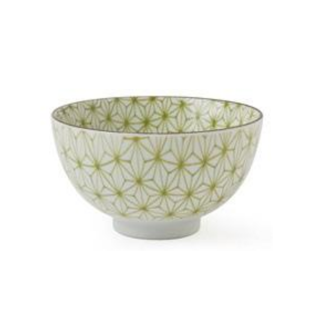 Premium Miya Asanoha 4.5-Inch Ceramic Rice Bowl in Emerald Green - Perfect for Japanese Cuisine, Soups, Salads & Home Dining Decor