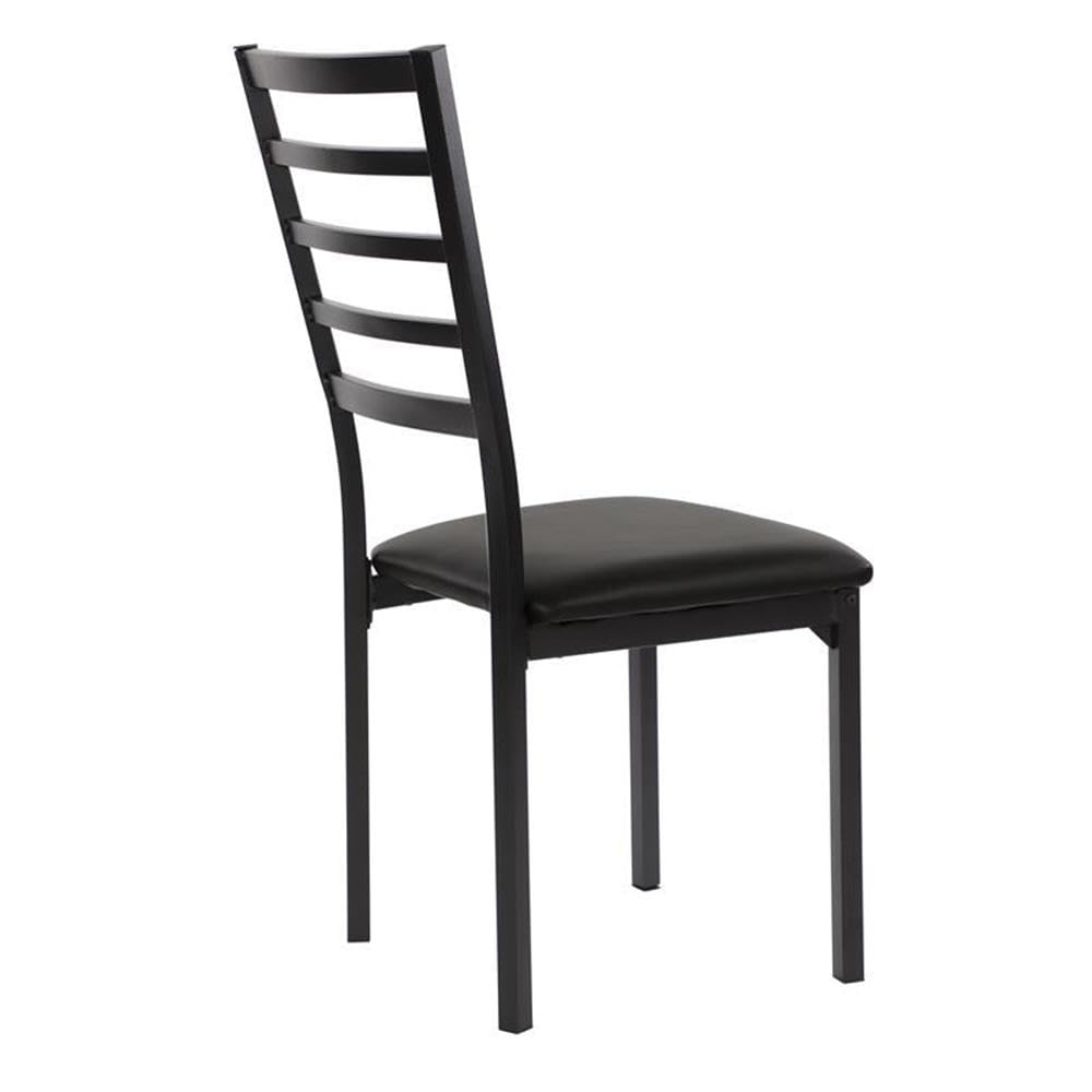 Lexicon Flannery 5-Piece Transitional Metal Dining Set - Black/Brown - Perfect for Indoor/Outdoor Dining, Patio, Garden & Restaurant Use