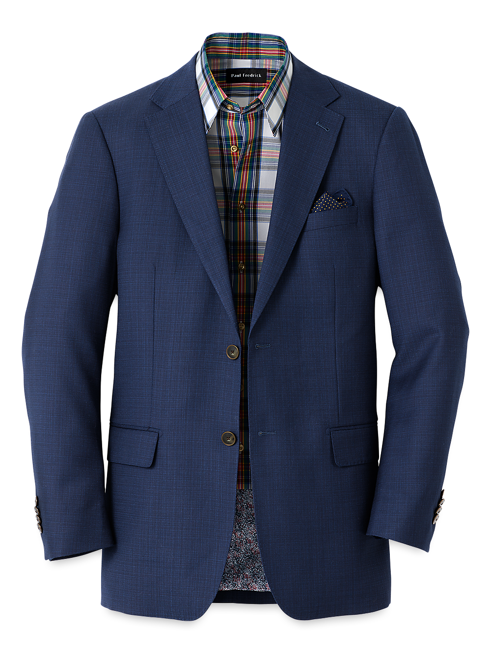 Premium Wool Single Breasted Notch Lapel Blazer for Men - Classic Blue Business Casual Jacket - Perfect for Office, Weddings & Formal Events