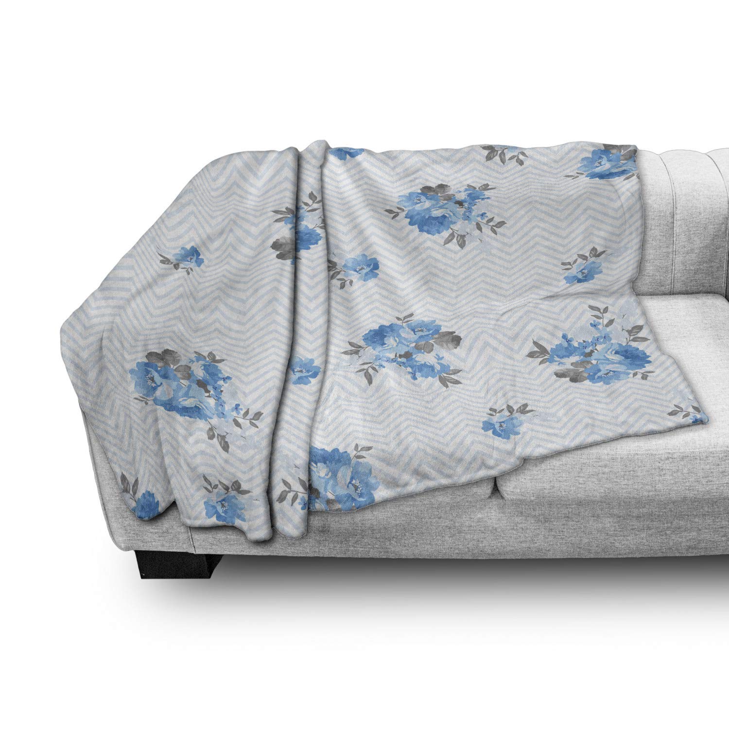 Ambesonne Blue Rose Floral Throw Blanket - 70