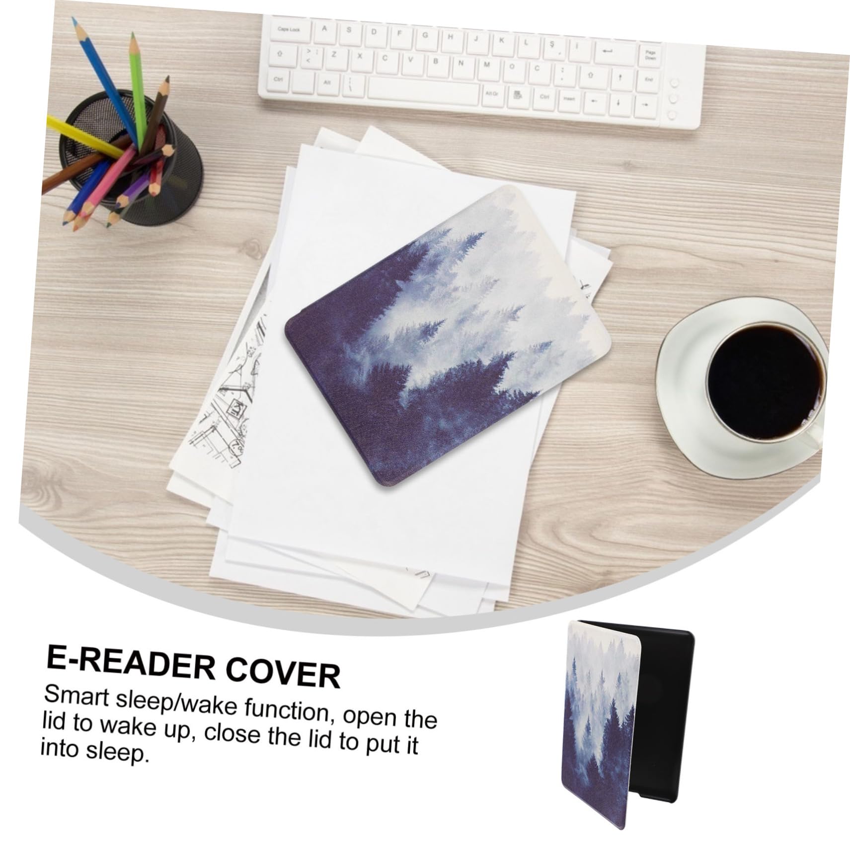 Angoily 2 Pack PU Leather Protective Case for Kindle E-Readers - Slim Fit Cover with Stylish Pattern, Anti-Slip & Scratch Resistant - Perfect for Reading at Home, Travel or Commuting