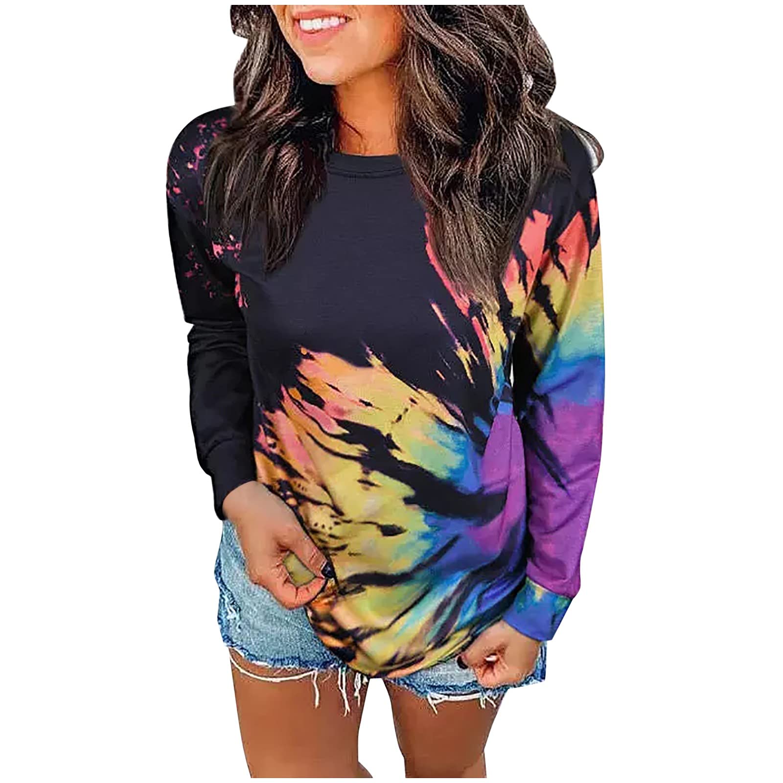 Women's Casual Long Sleeve Button Down Shirt Top with Round Neck - 2002 Vintage Style Sweatshirt & Hoodie for Everyday Wear, Office, or Weekend Outfits