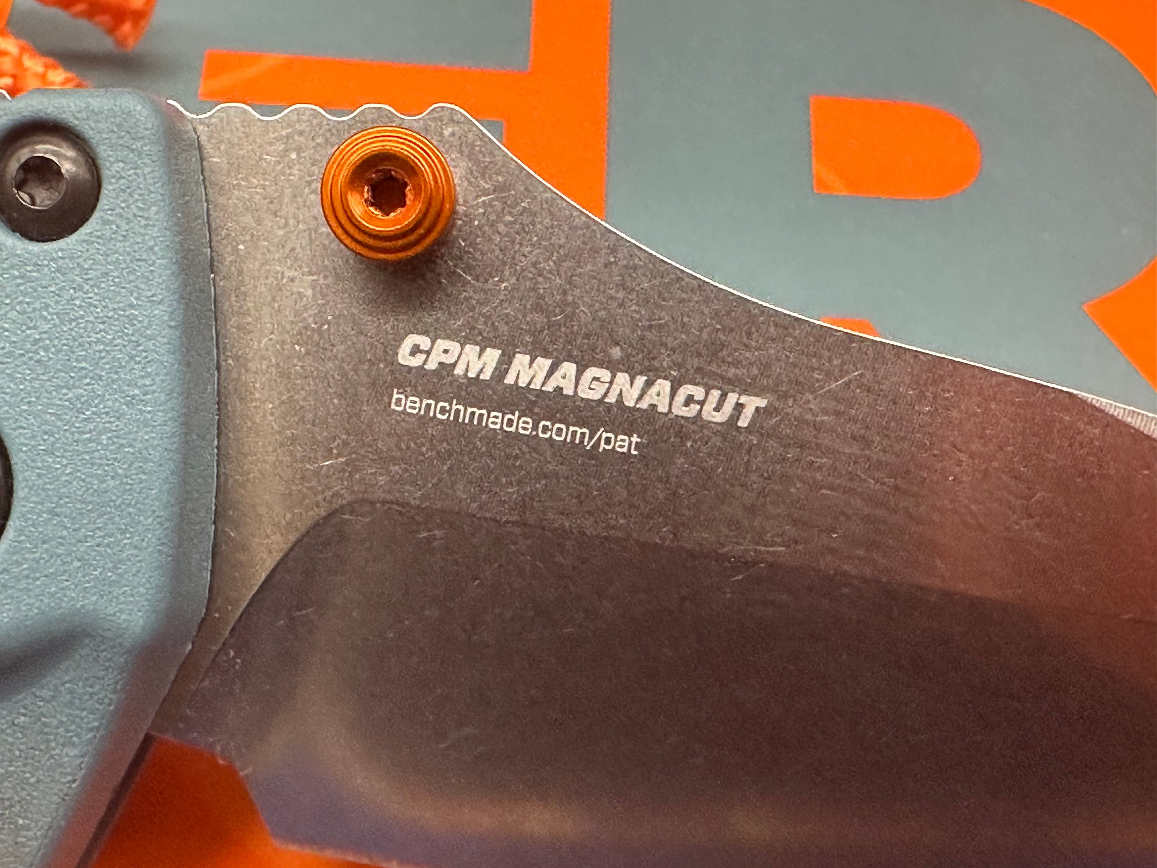 Benchmade Mini Adira Folding Knife with MagnaCut Steel Blade & AXIS Lock - Blue Grivory Handle (3.2