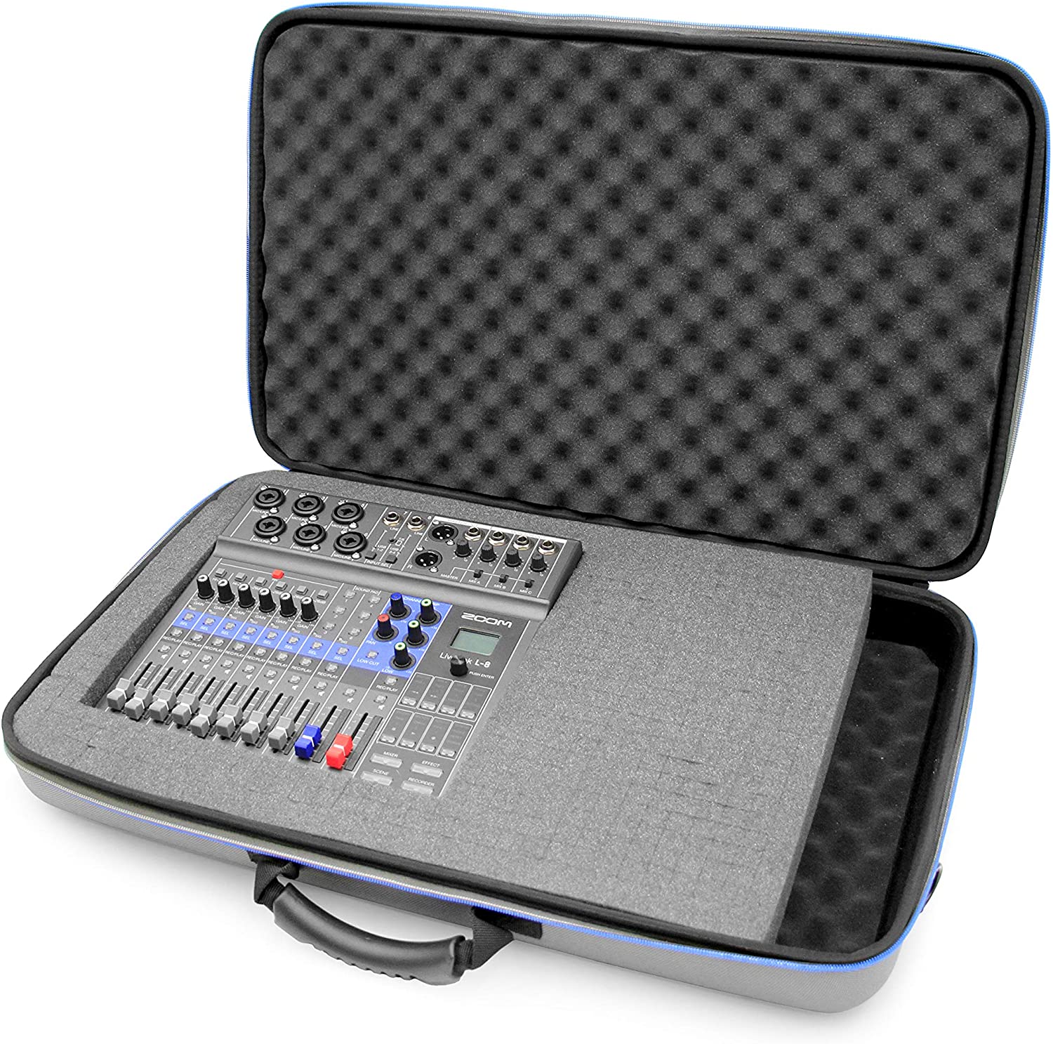 CASEMATIX Portable Studio Case for Zoom Podcast Digital Mixer & Livetrak L8 Recorder - Durable Protective Case with Carry Bag & Strap - Perfect for Podcasting, Live Streaming & Music Recording