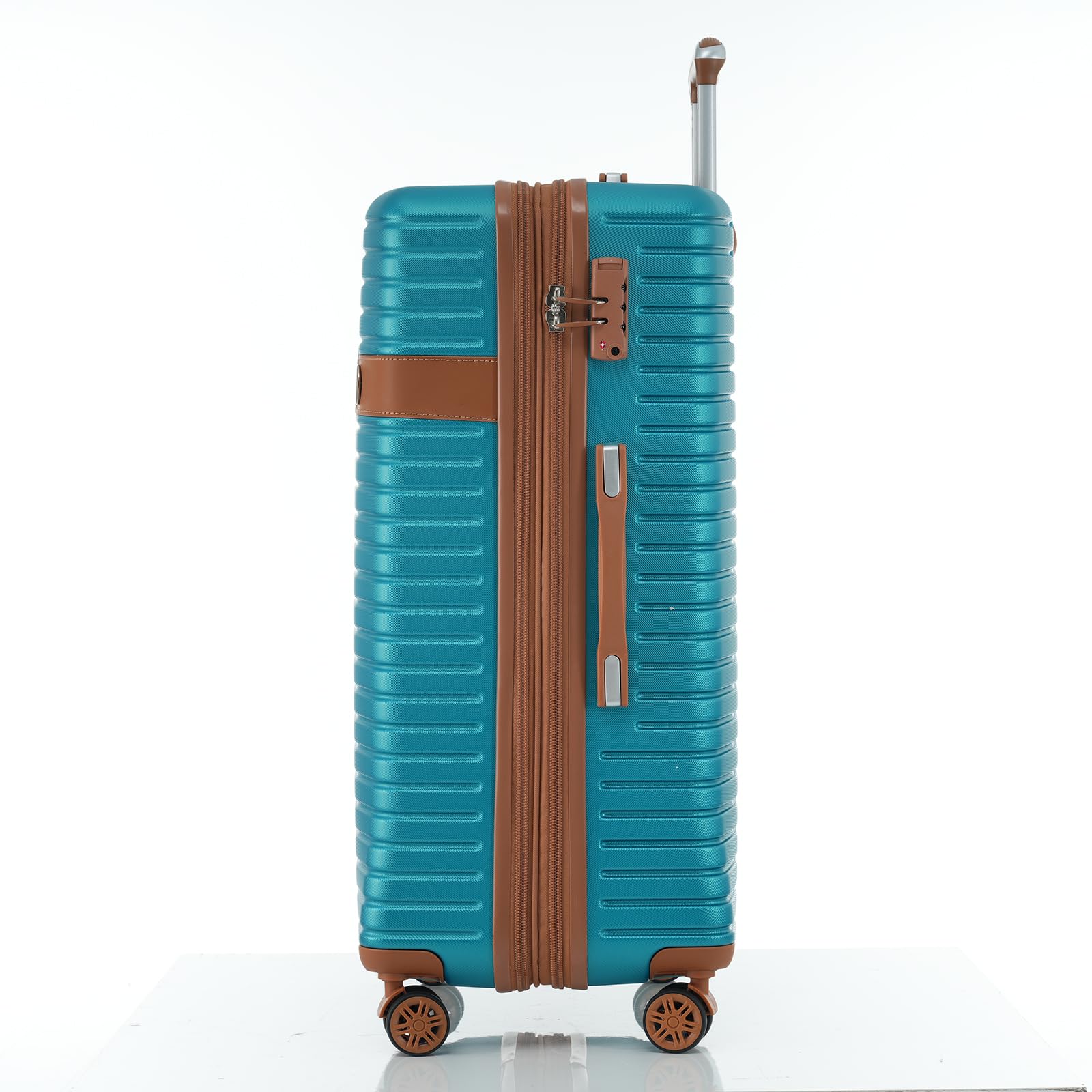 4 Piece Lightweight Hardside Luggage Set with 360° Spinner Wheels & TSA Lock - Expandable Carry On Suitcase for Travel - Perfect for Family Vacations, Business Trips & Weekend Getaways (Green)